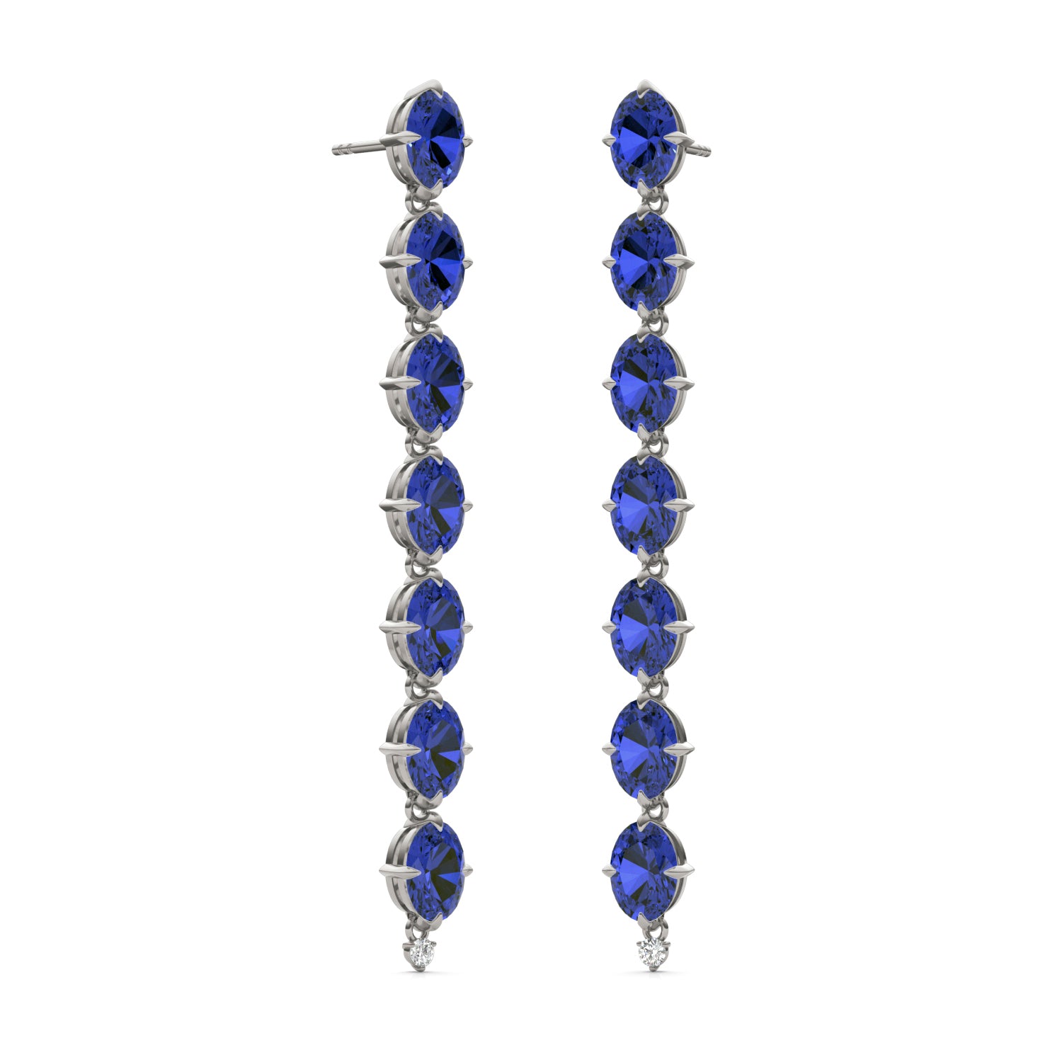 CTW Round Caydia® Lab Grown Diamond Drop Earrings featuring Created Sapphire