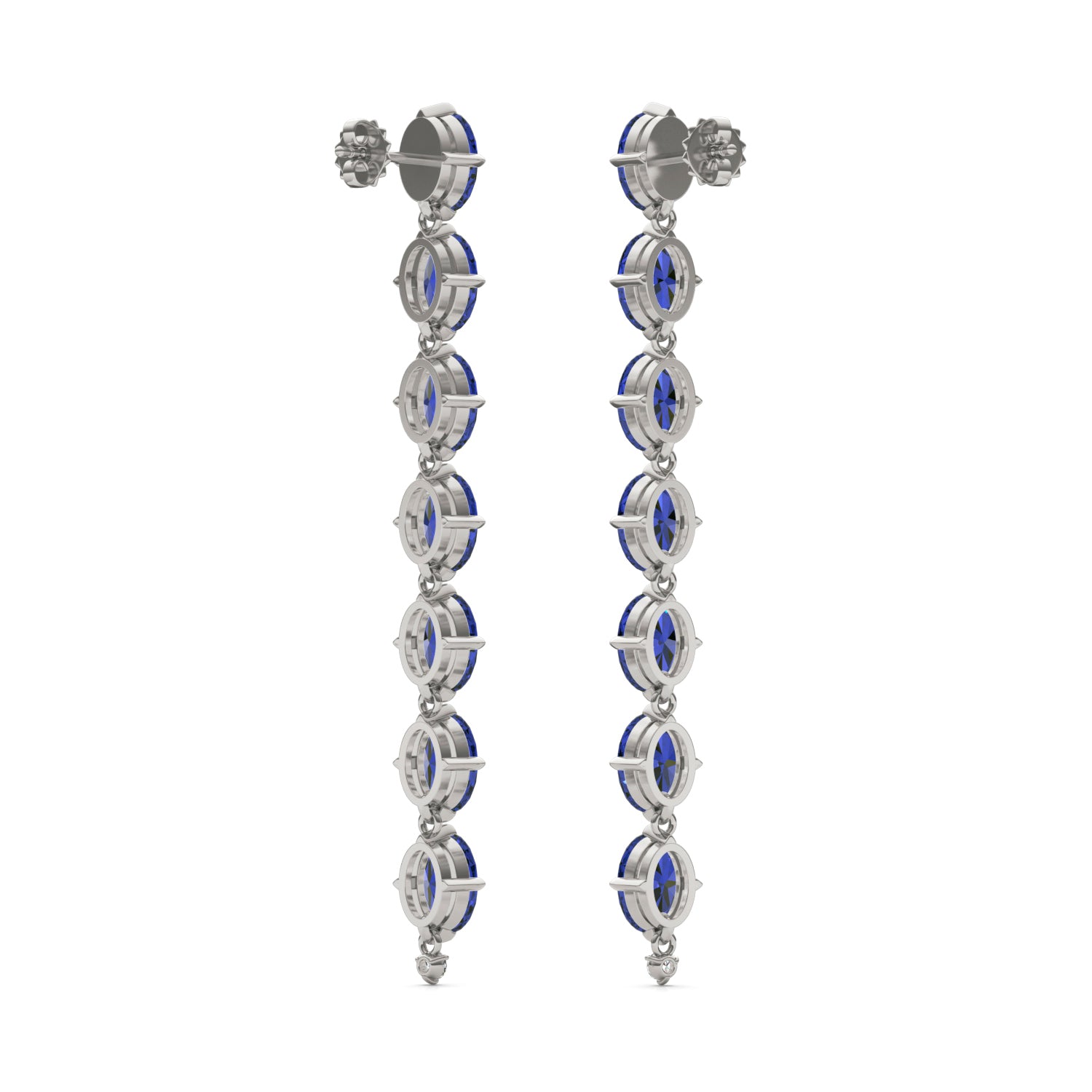 CTW Round Caydia® Lab Grown Diamond Drop Earrings featuring Created Sapphire