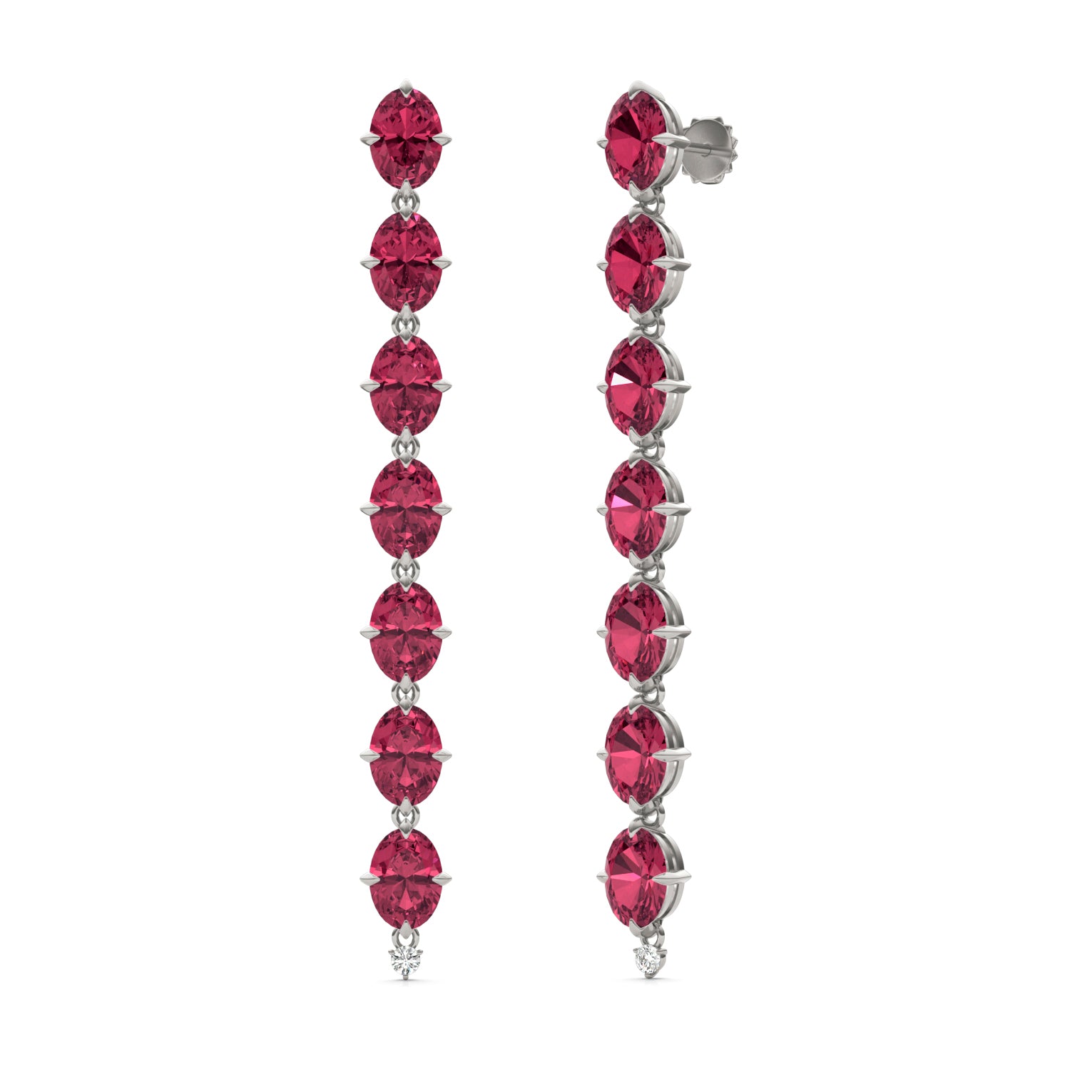 CTW Round Caydia® Lab Grown Diamond Drop Earrings featuring Created Ruby