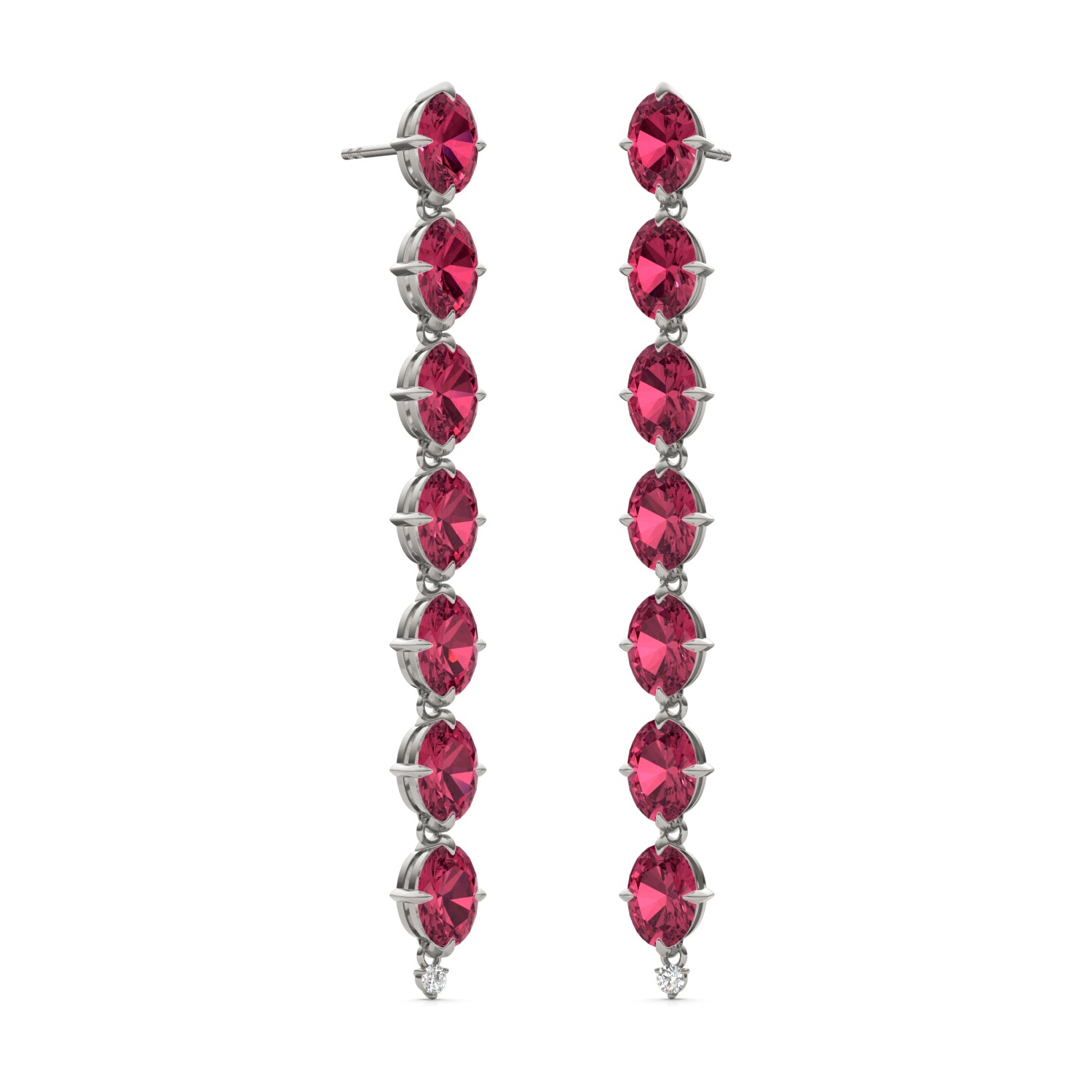 CTW Round Caydia® Lab Grown Diamond Drop Earrings featuring Created Ruby
