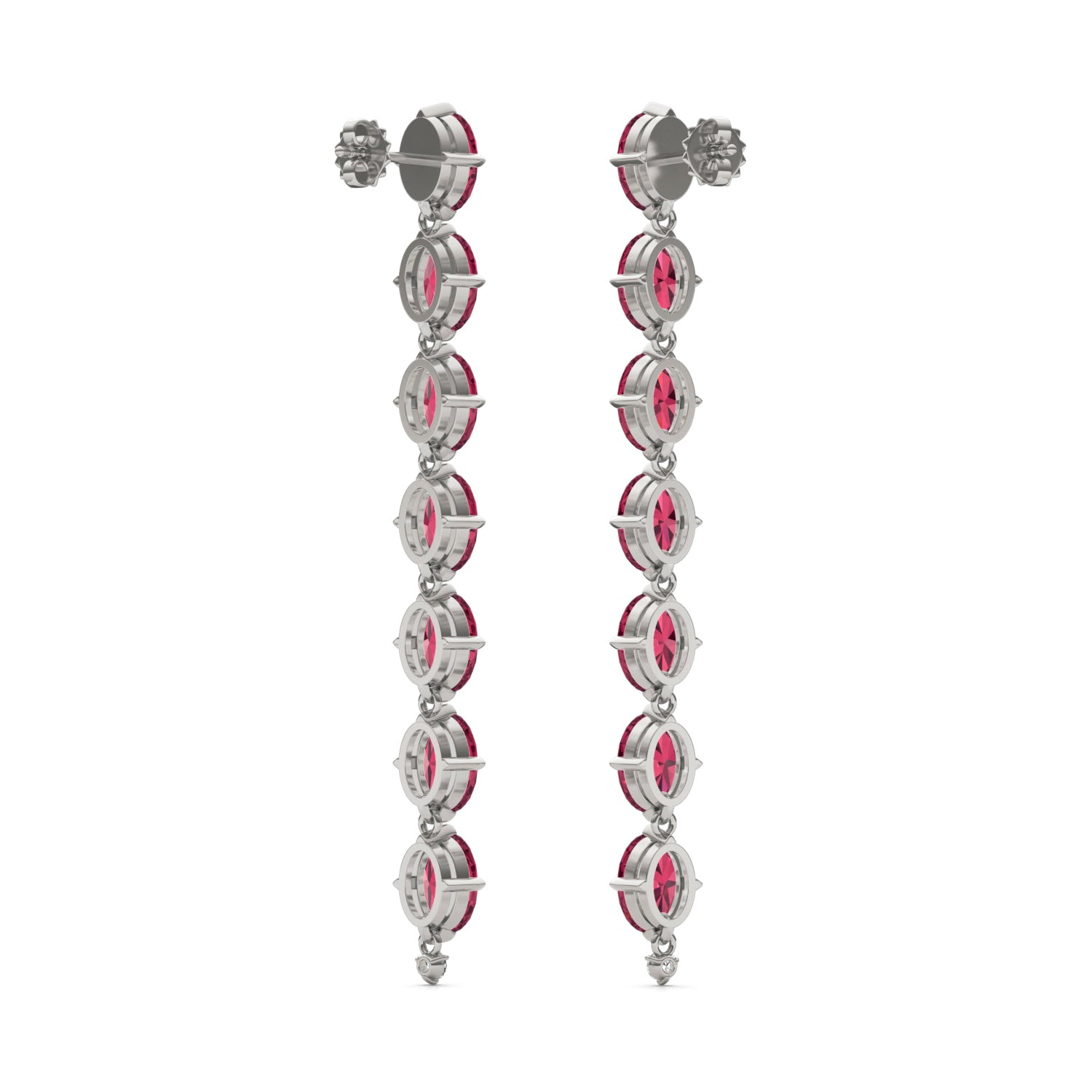 CTW Round Caydia® Lab Grown Diamond Drop Earrings featuring Created Ruby