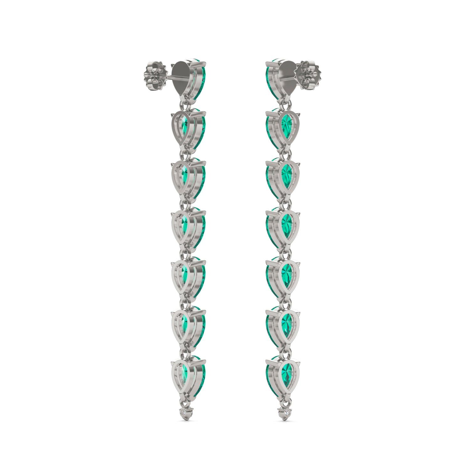 CTW Round Caydia® Lab Grown Diamond Drop Earrings featuring Created Emerald