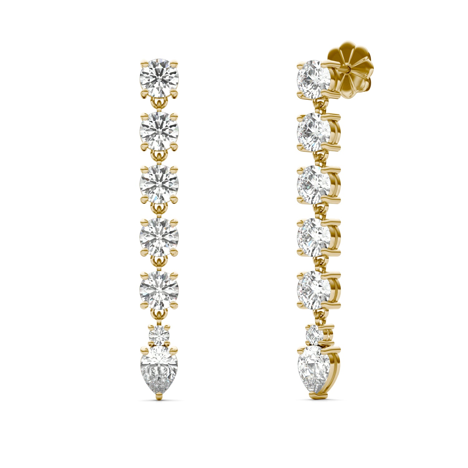 4 1/2 CTW Pear Caydia® Lab Grown Diamond Couture Drop Stud Earrings