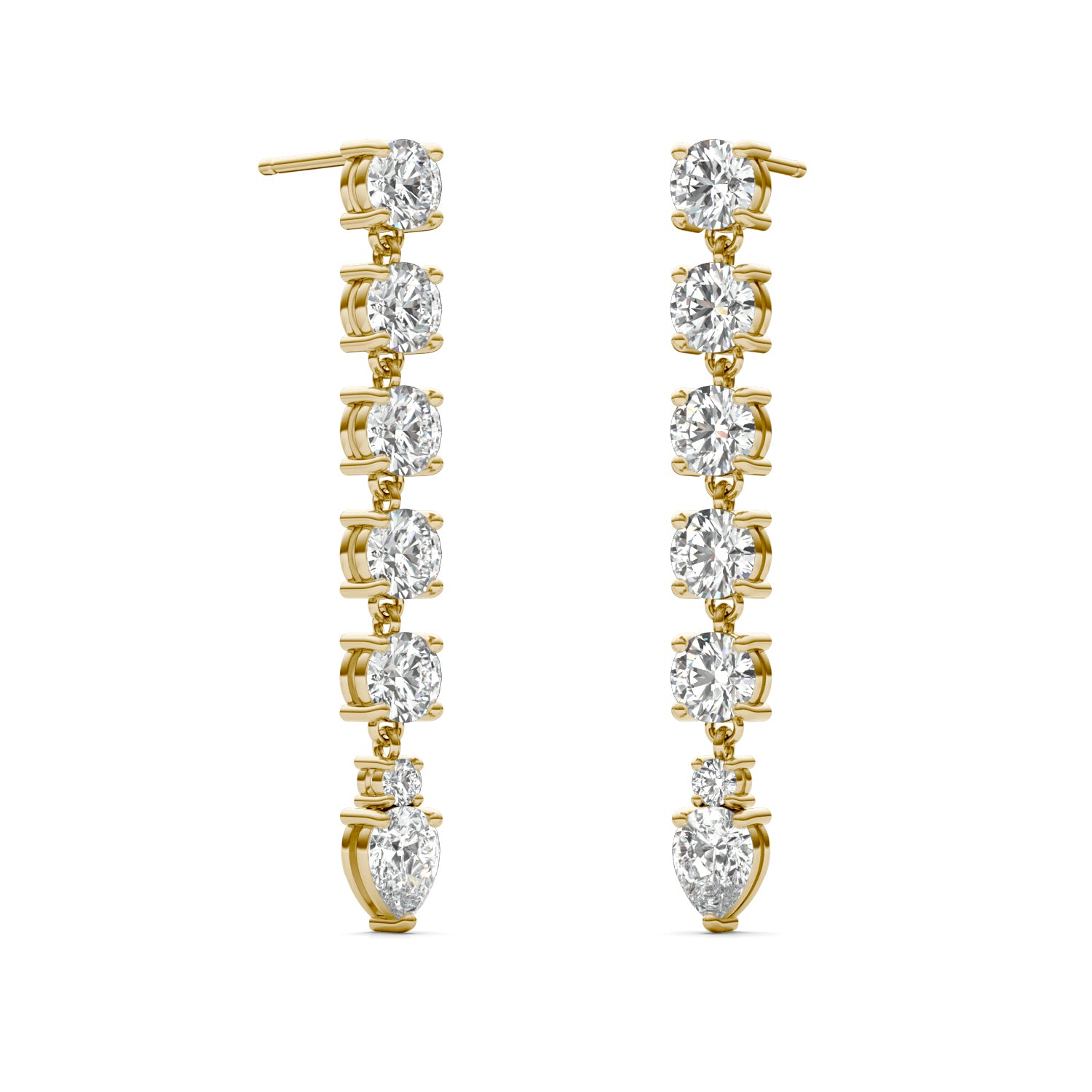 4 1/2 CTW Pear Caydia® Lab Grown Diamond Couture Drop Stud Earrings