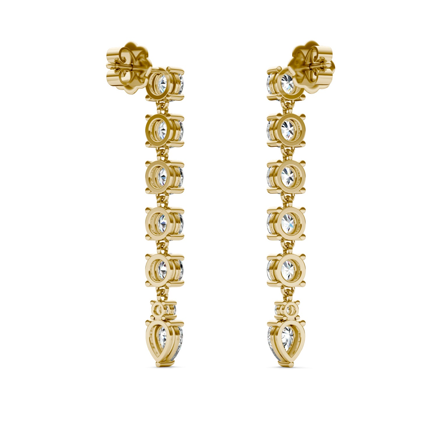 4 1/2 CTW Pear Caydia® Lab Grown Diamond Couture Drop Stud Earrings