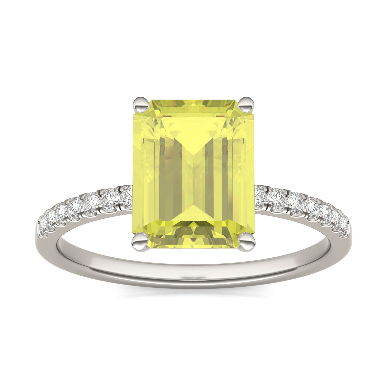 2.73 CTW DEW Emerald Forever One™ Yellow Classic Accented Ring