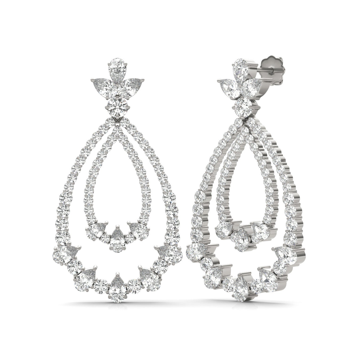 11 1/4 CTW Pear Caydia® Lab Grown Diamond Couture Teardrop Statement Earrings