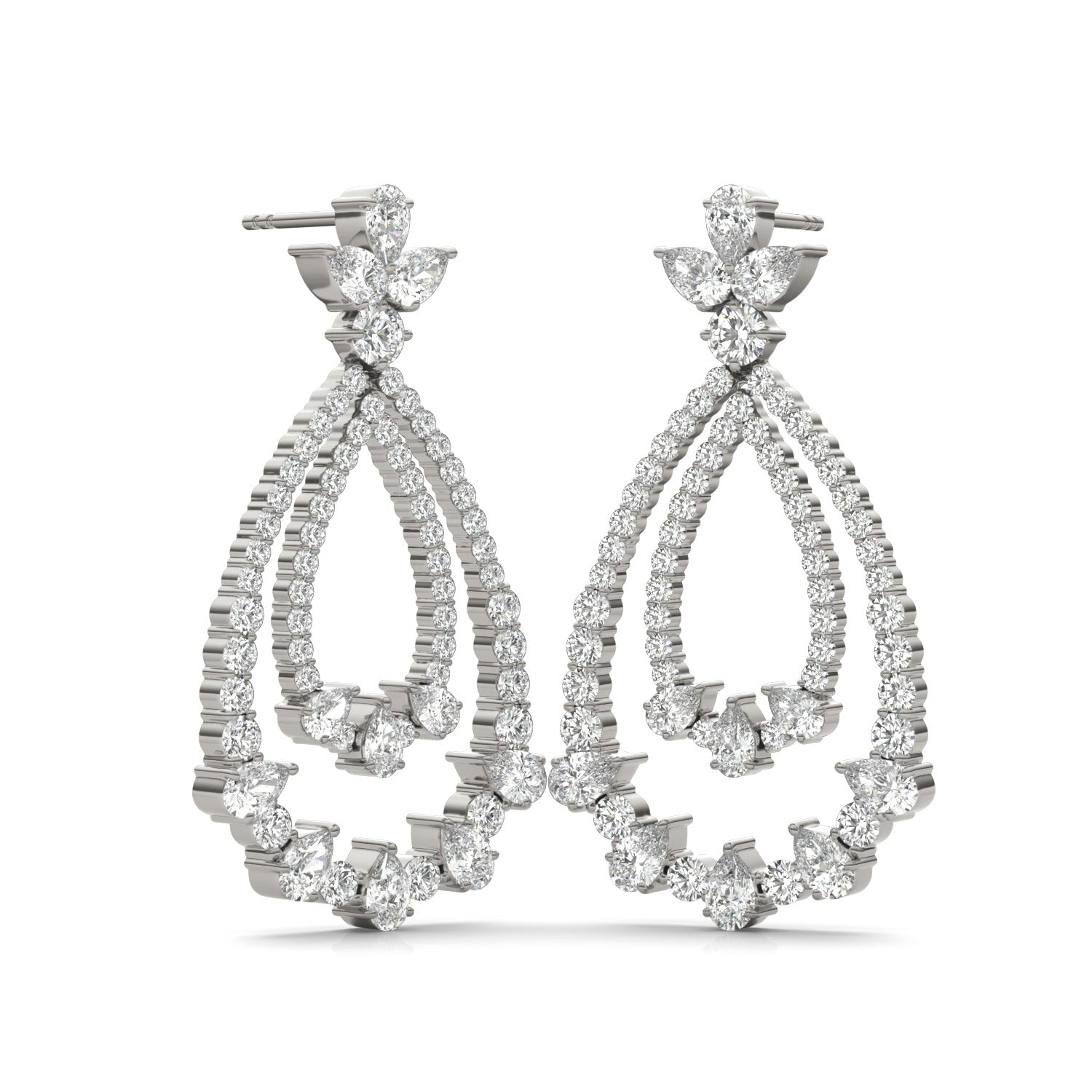 11 1/4 CTW Pear Caydia® Lab Grown Diamond Couture Teardrop Statement Earrings