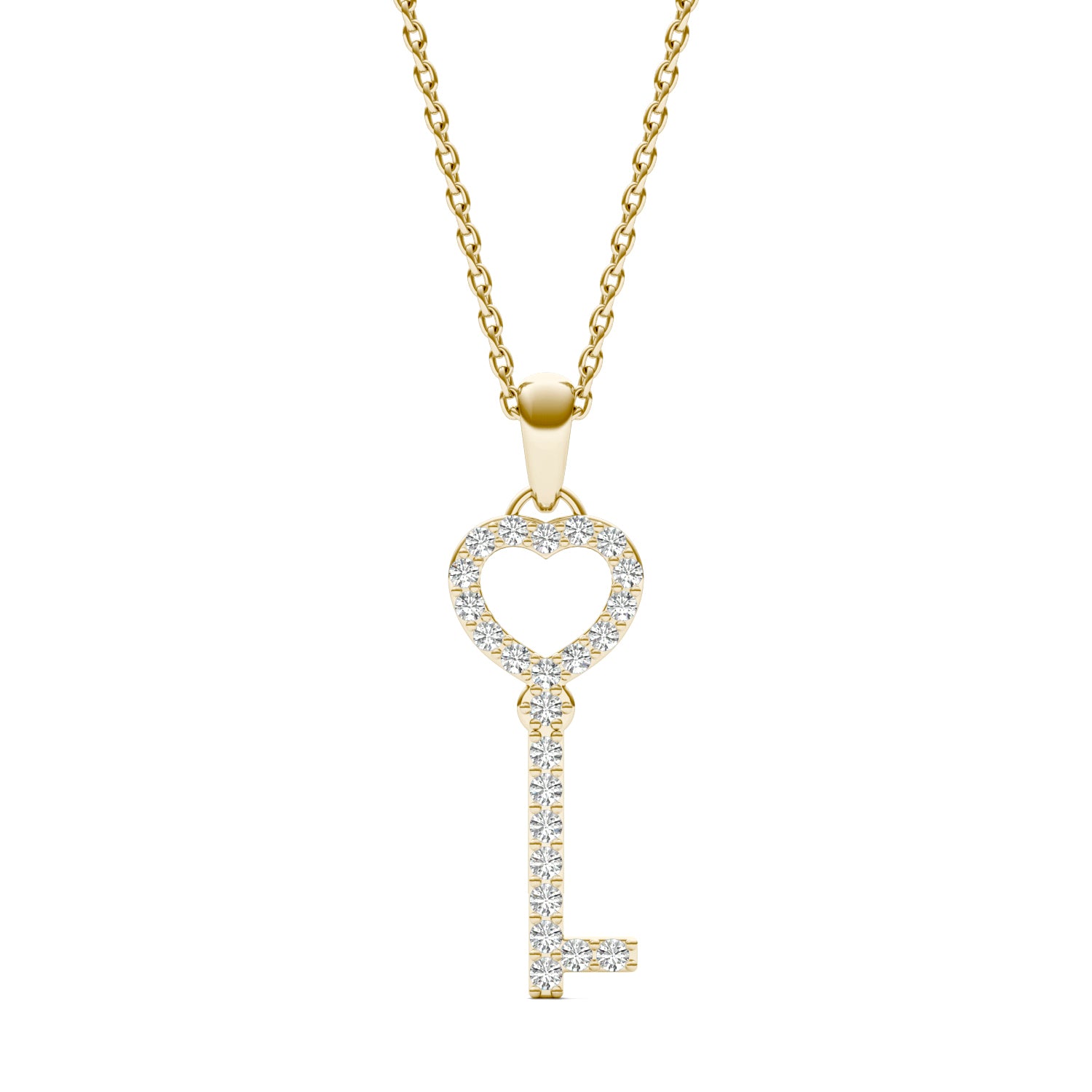 1/5 CTW Round Caydia® Lab Grown Diamond Heart Key Necklace