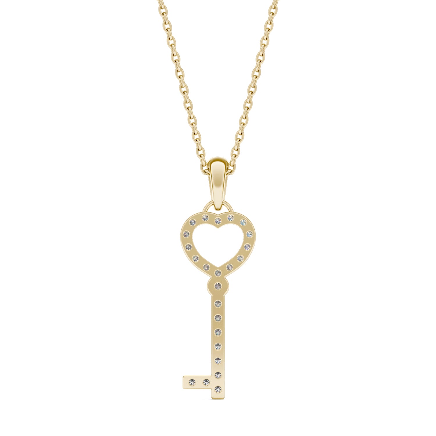 1/5 CTW Round Caydia® Lab Grown Diamond Heart Key Necklace