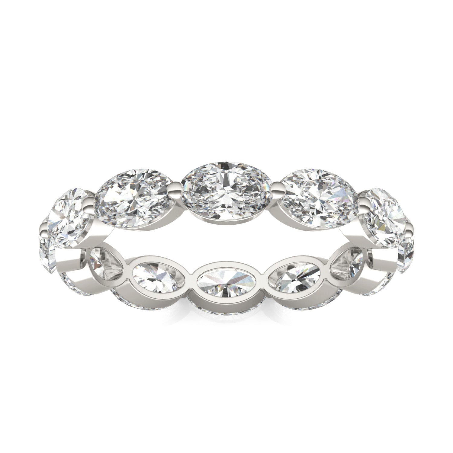 4 CTW Oval Caydia® Lab Grown Diamond Couture East-West Eternity Ring