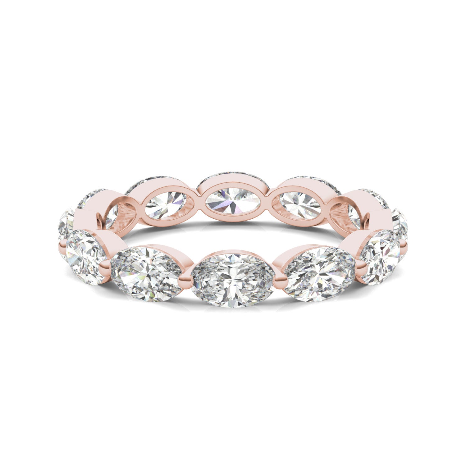 4 CTW Oval Caydia® Lab Grown Diamond Couture East-West Eternity Ring