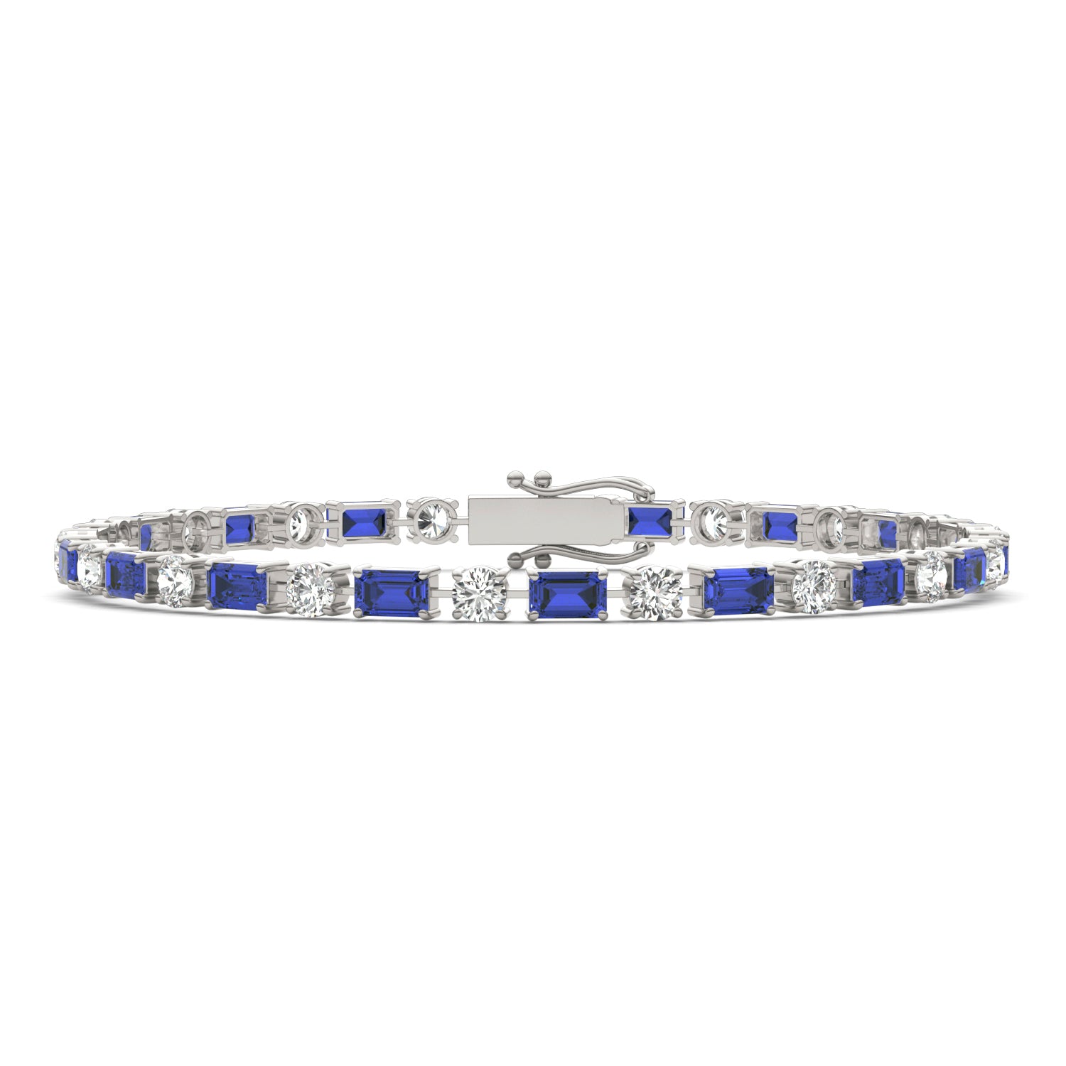 2 1/2 CTW Round Caydia® Lab Grown Diamond Alternating Tennis Bracelet featuring Created Sapphire