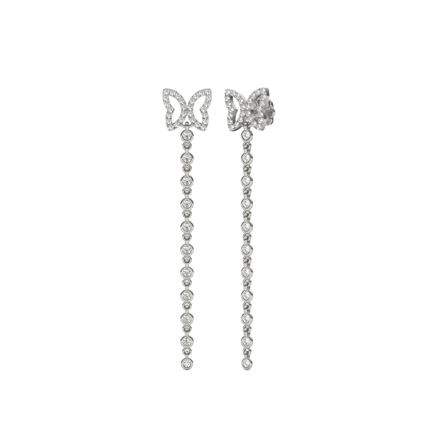 3/4 CTW Round Caydia® Lab Grown Diamond Butterfly Drop Earrings