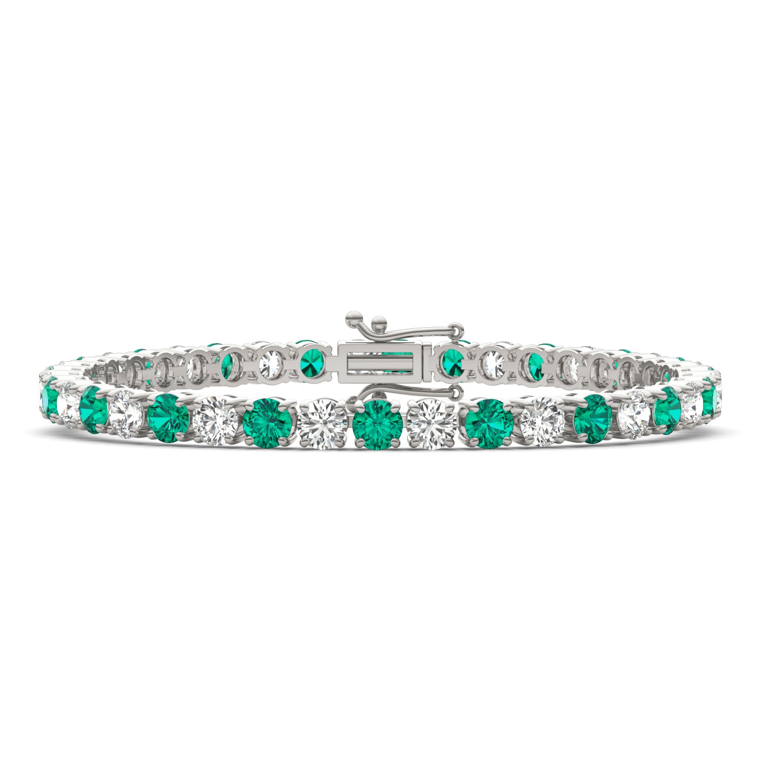 5 1/2 CTW Round Caydia® Lab Grown Diamond Classic Tennis Bracelet featuring Created Emerald