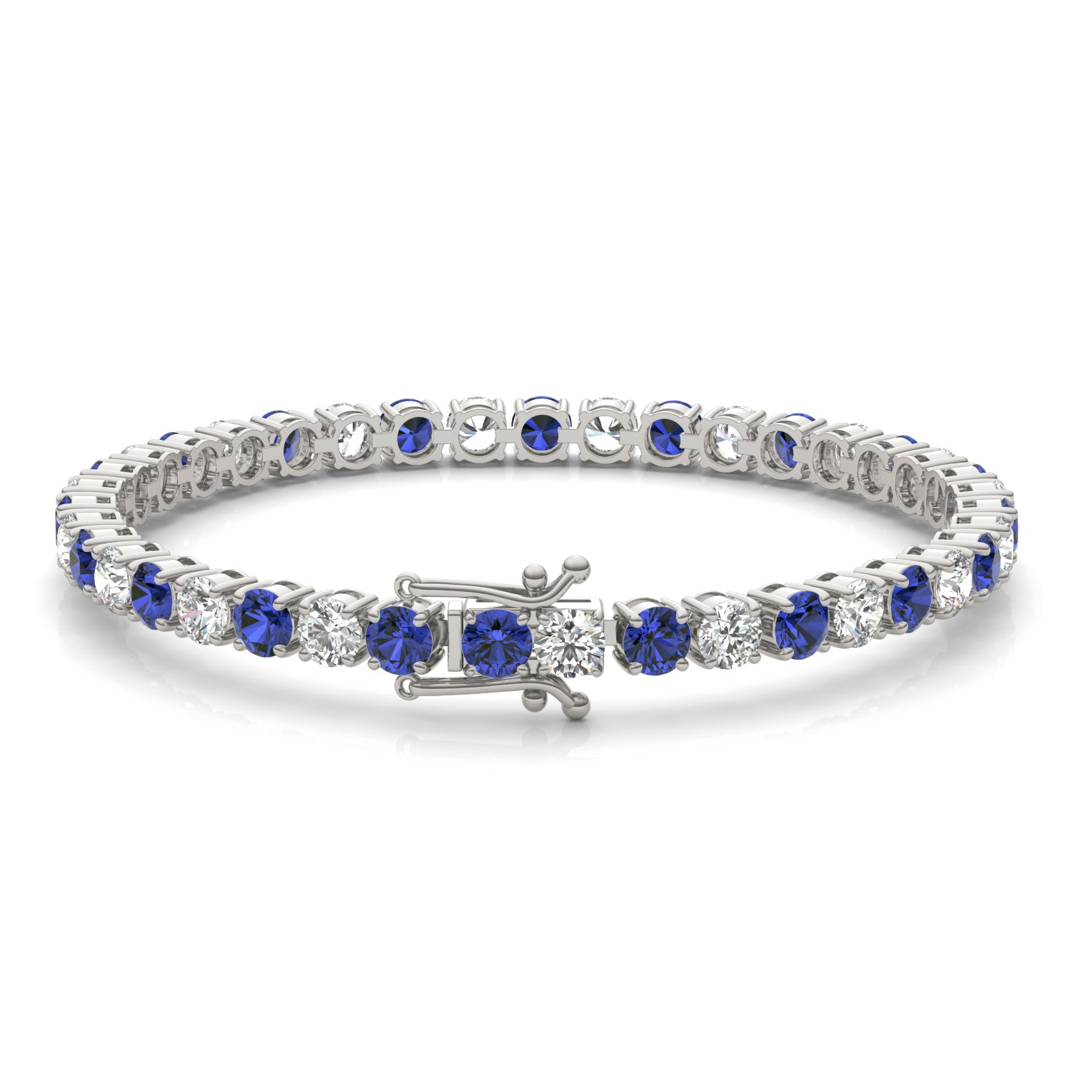 5 1/2 CTW Round Caydia® Lab Grown Diamond Classic Tennis Bracelet featuring Created Sapphire