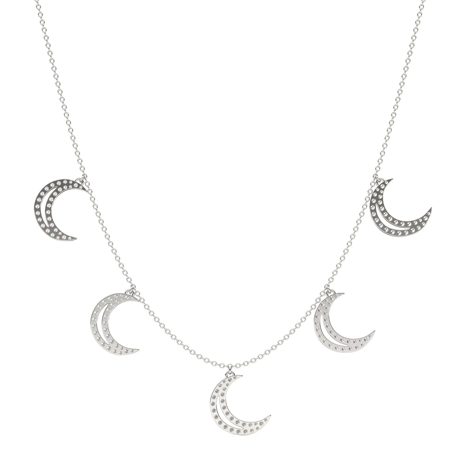 3/4 CTW Round Caydia® Lab Grown Diamond Moon Station Necklace