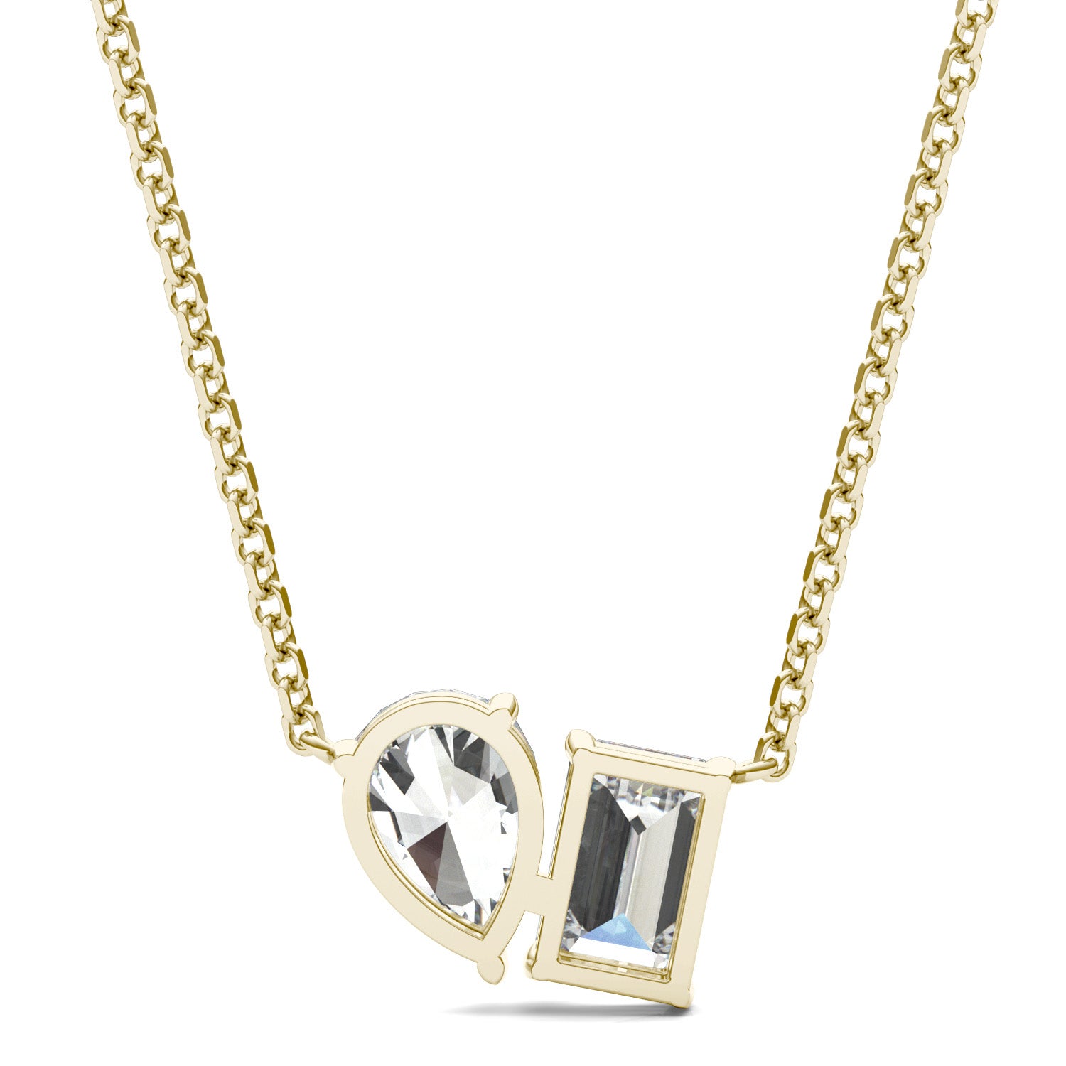 1.35 CTW DEW Pear Forever One™ Moissanite Toi et Moi Necklace