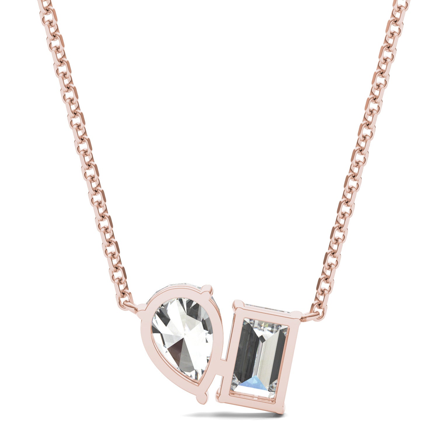 1.35 CTW DEW Pear Forever One™ Moissanite Toi et Moi Necklace