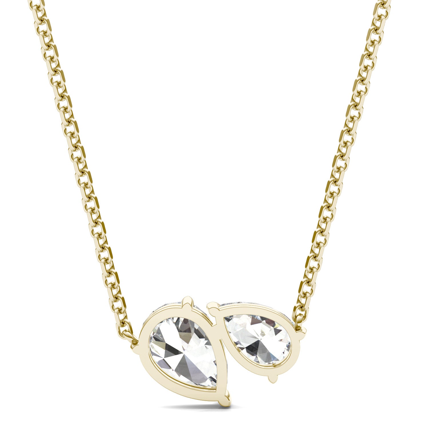 1.20 CTW DEW Pear Forever One™ Moissanite Toi et Moi Necklace