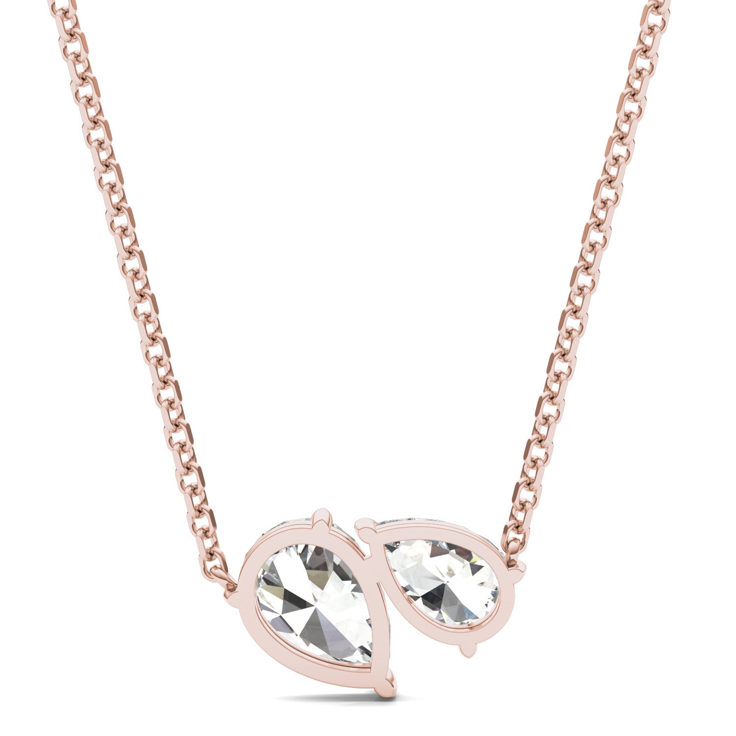 1.20 CTW DEW Pear Forever One™ Moissanite Toi et Moi Necklace