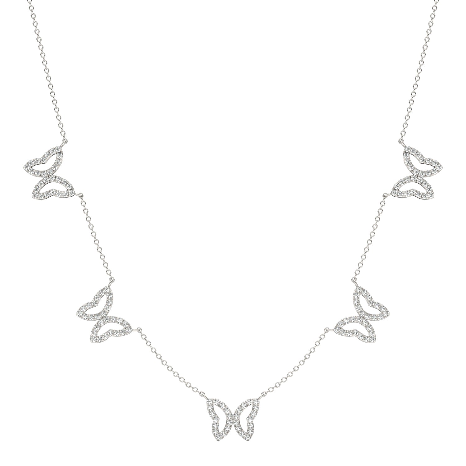 7/8 CTW Round Caydia® Lab Grown Diamond Butterfly Station Necklace