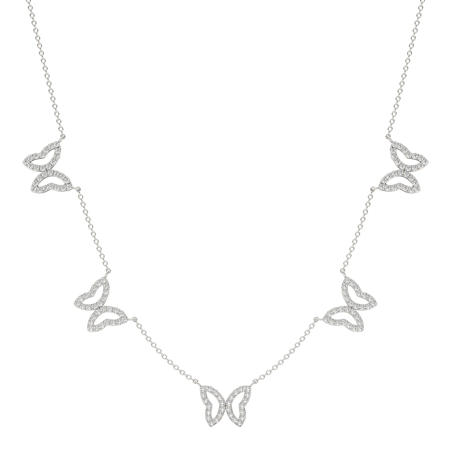 7/8 CTW Round Caydia® Lab Grown Diamond Butterfly Station Necklace