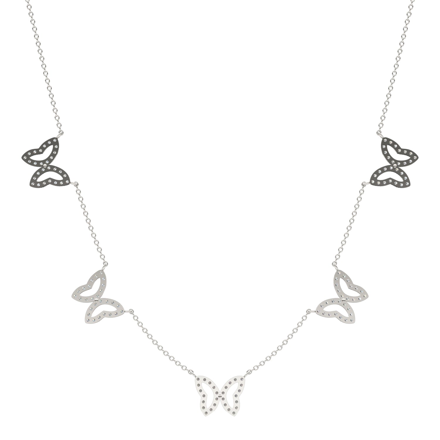 7/8 CTW Round Caydia® Lab Grown Diamond Butterfly Station Necklace