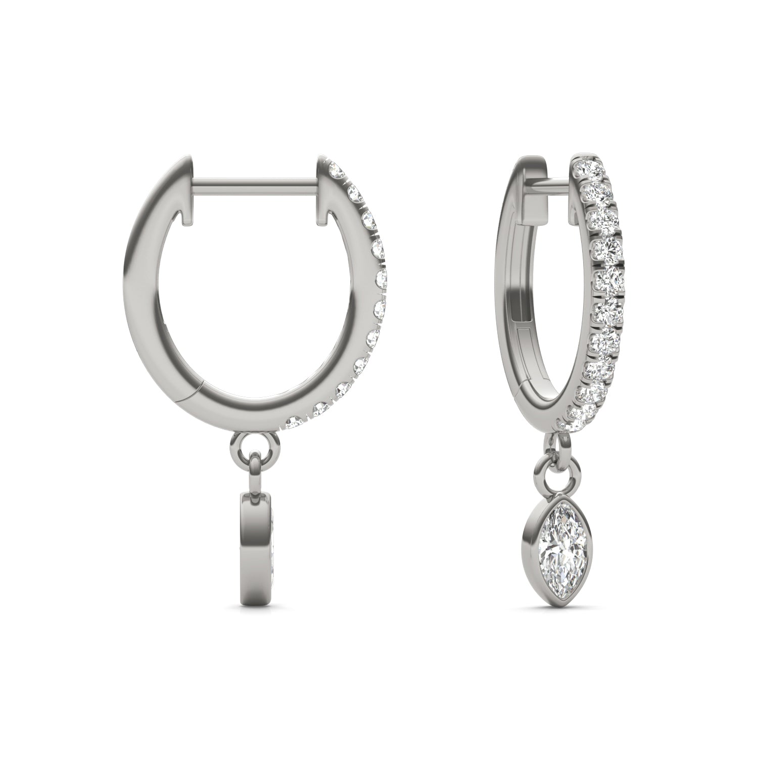 3/8 CTW Marquise Caydia® Lab Grown Diamond Huggie Dangle Earrings