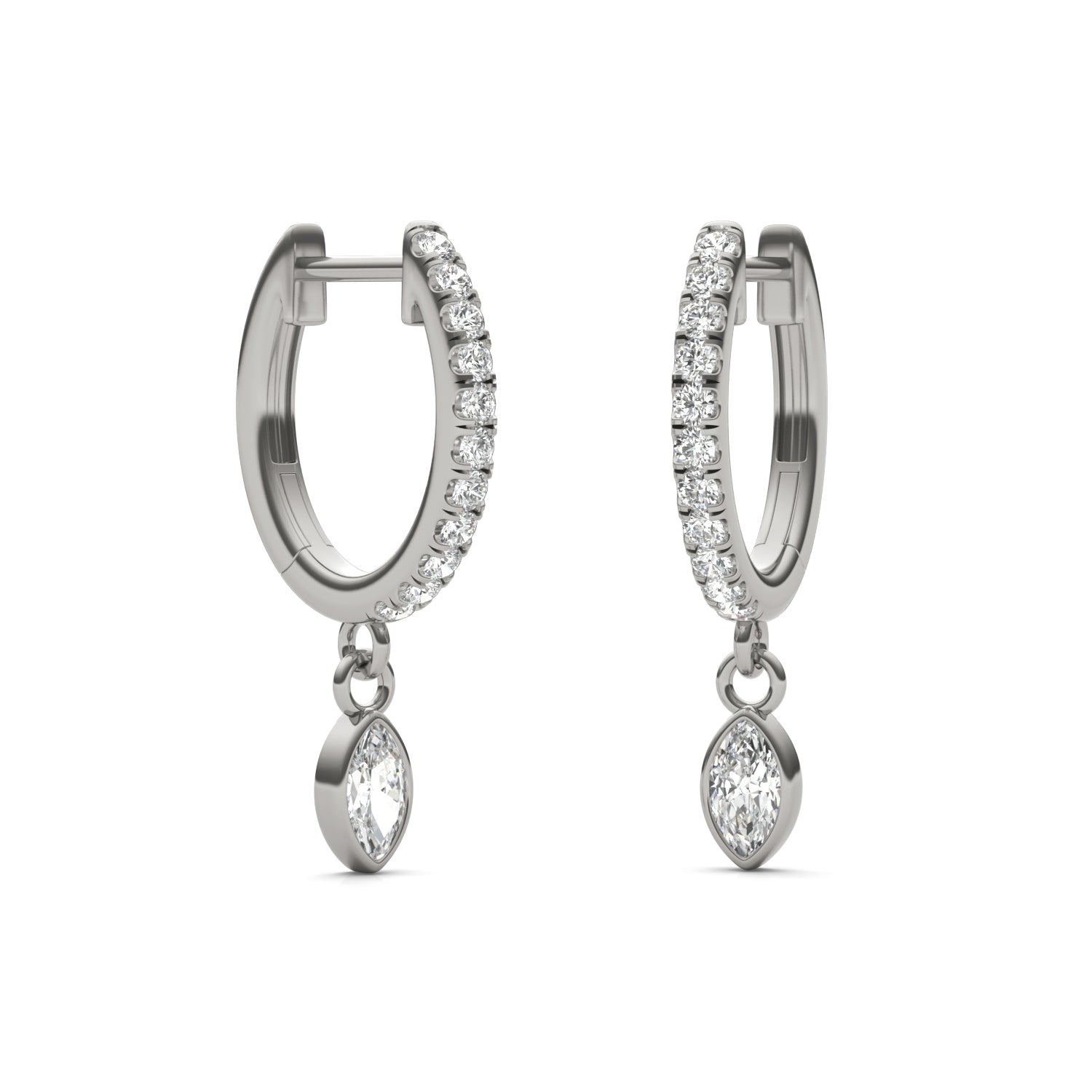 3/8 CTW Marquise Caydia® Lab Grown Diamond Huggie Dangle Earrings