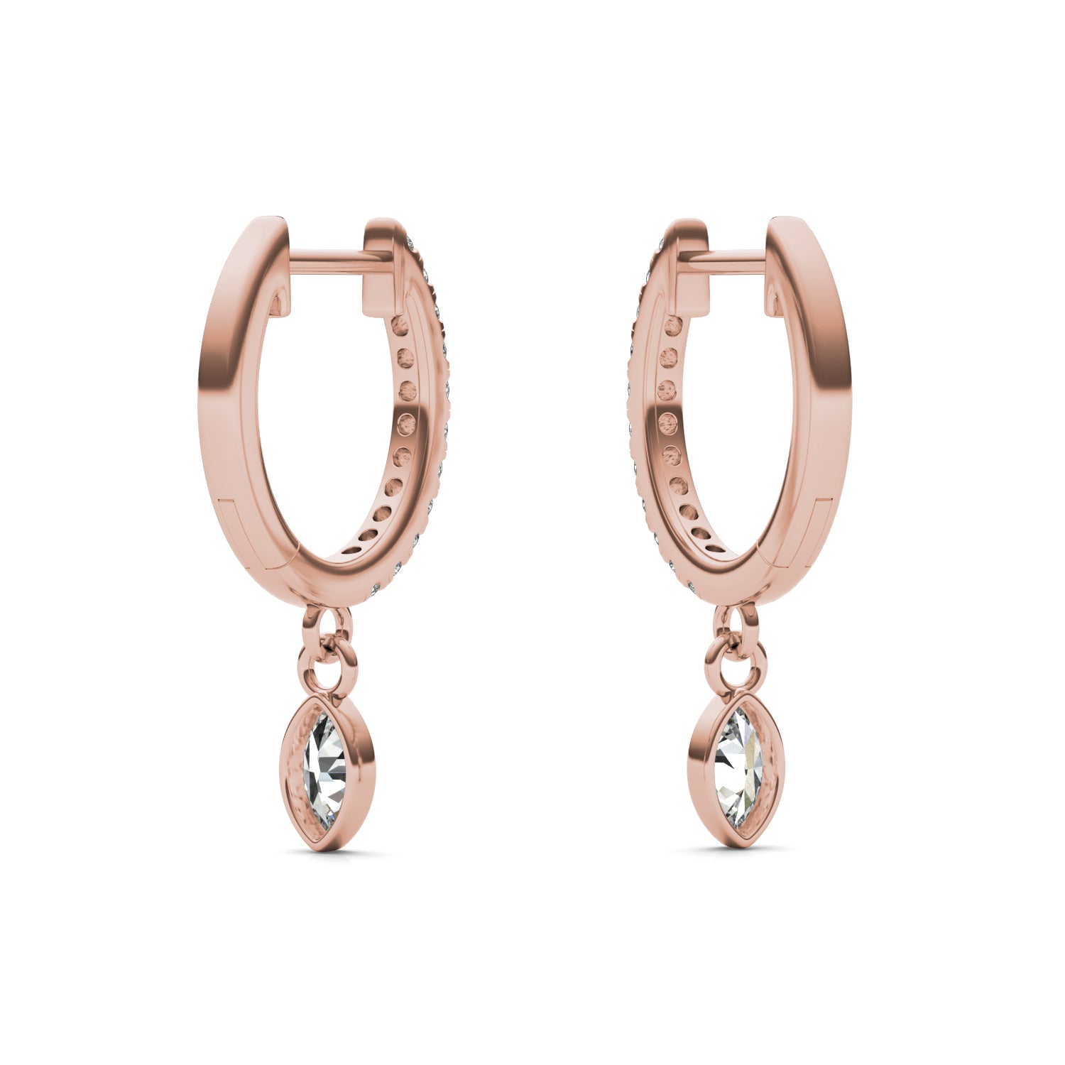 3/8 CTW Marquise Caydia® Lab Grown Diamond Huggie Dangle Earrings