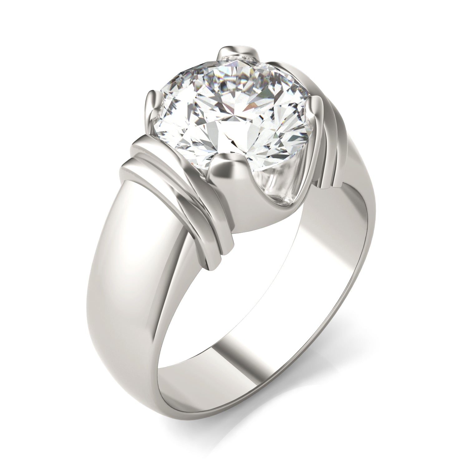 2 1/2 CTW Round Caydia® Lab Grown Diamond Solitaire Mens Ring