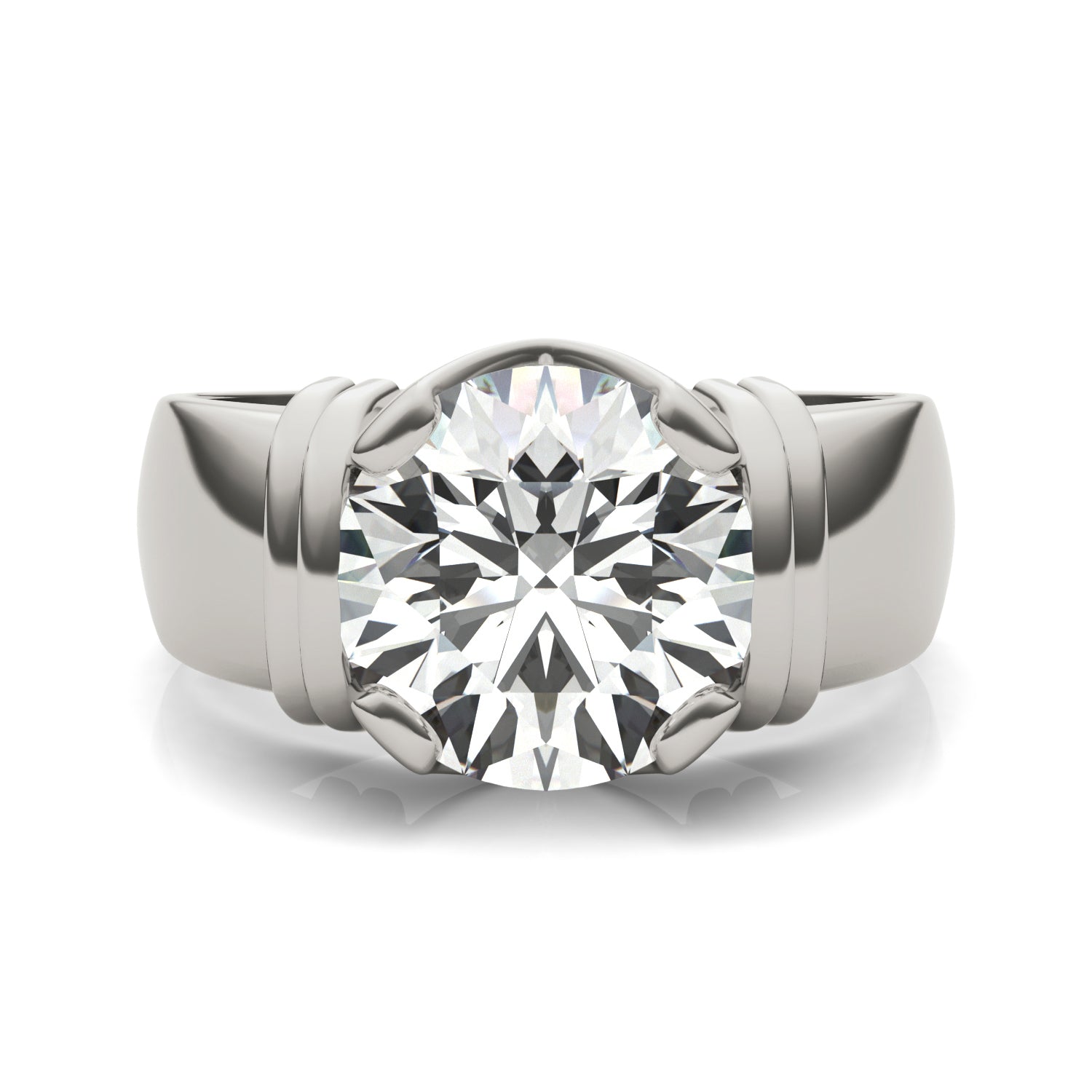 2 1/2 CTW Round Caydia® Lab Grown Diamond Solitaire Mens Ring