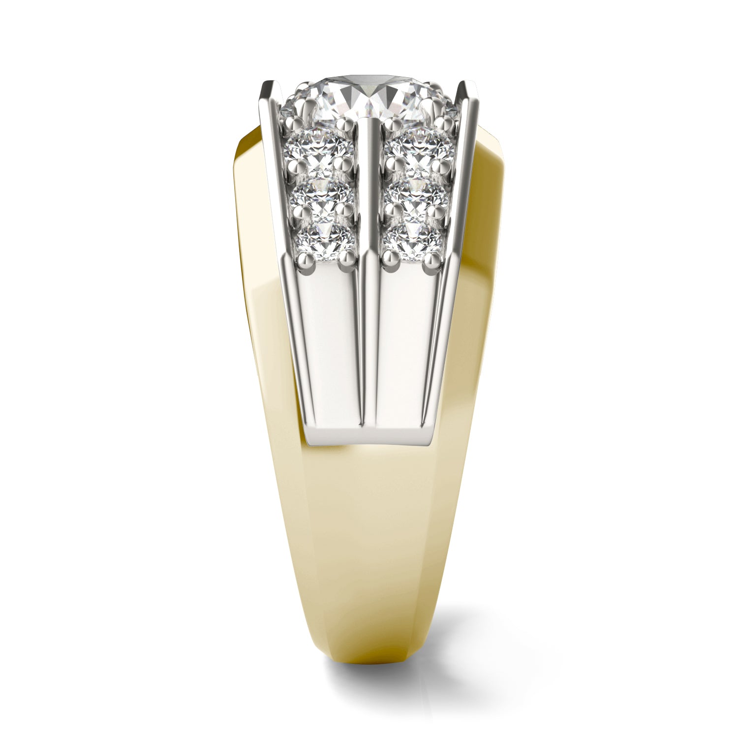 2 CTW Round Caydia® Lab Grown Diamond Double Row Mens Ring