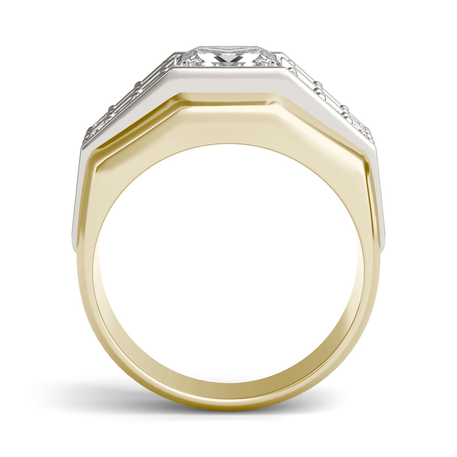 2 1/2 CTW Square Caydia® Lab Grown Diamond Double Row Mens Ring