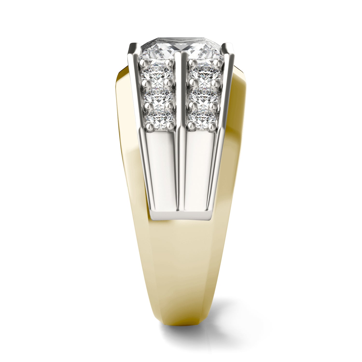 2 1/2 CTW Square Caydia® Lab Grown Diamond Double Row Mens Ring