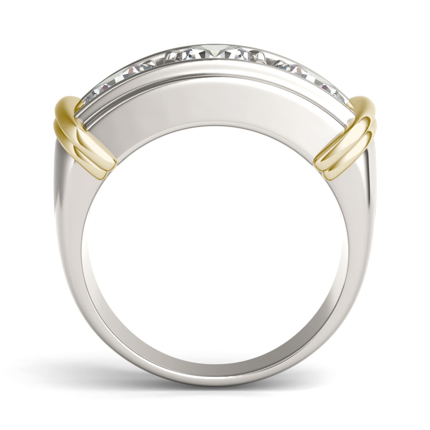 2 1/2 CTW Round Caydia® Lab Grown Diamond Three Stone Mens Ring