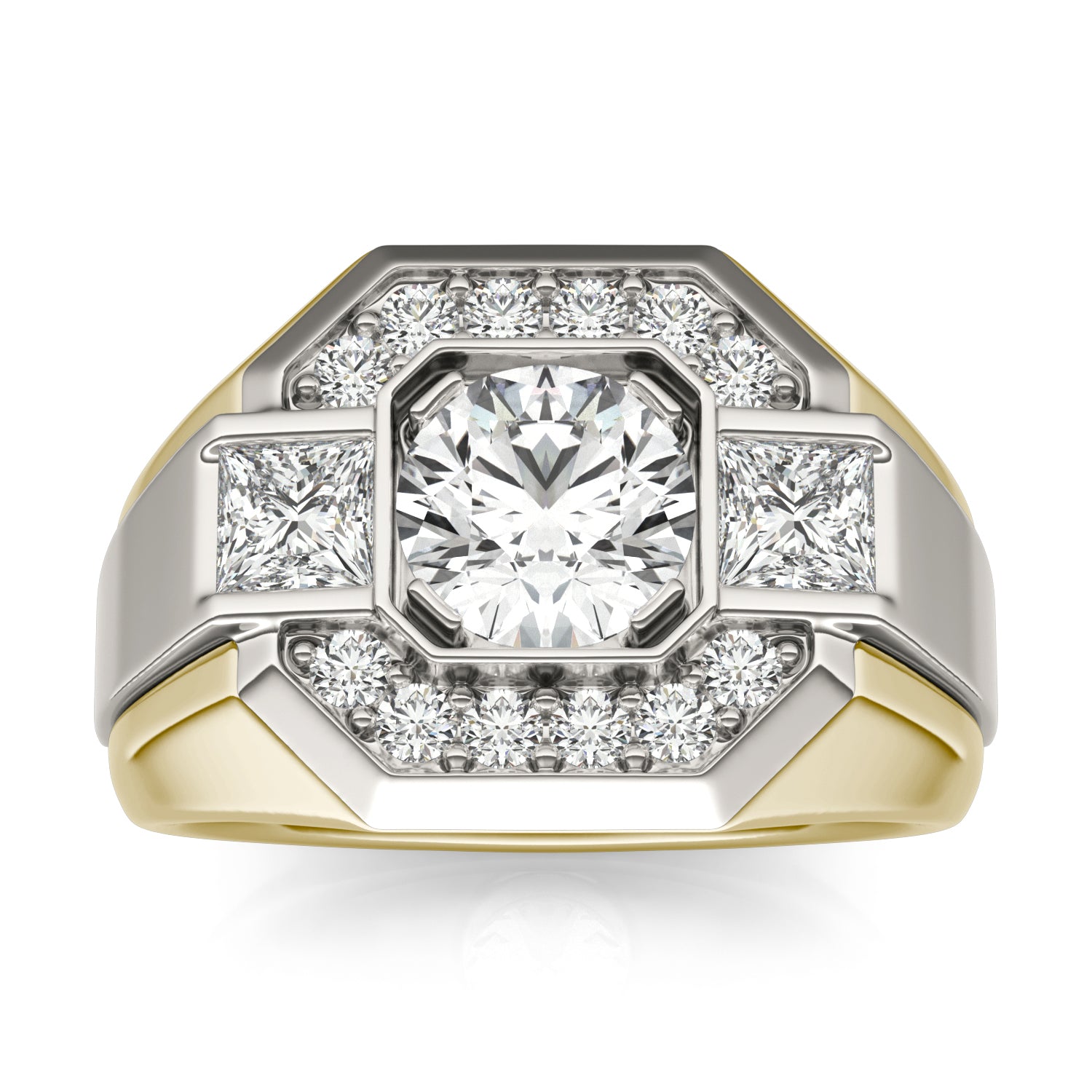 2 CTW Round Caydia® Lab Grown Diamond Accented Halo Mens Ring