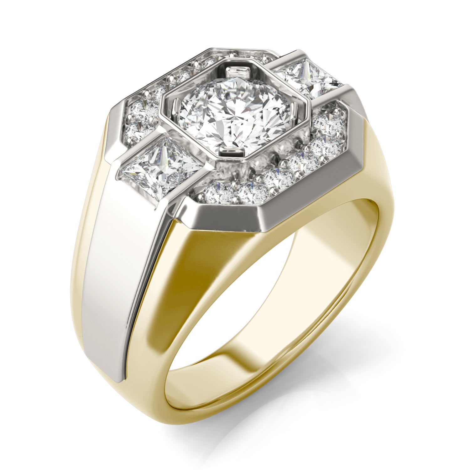 2 CTW Round Caydia® Lab Grown Diamond Accented Halo Mens Ring
