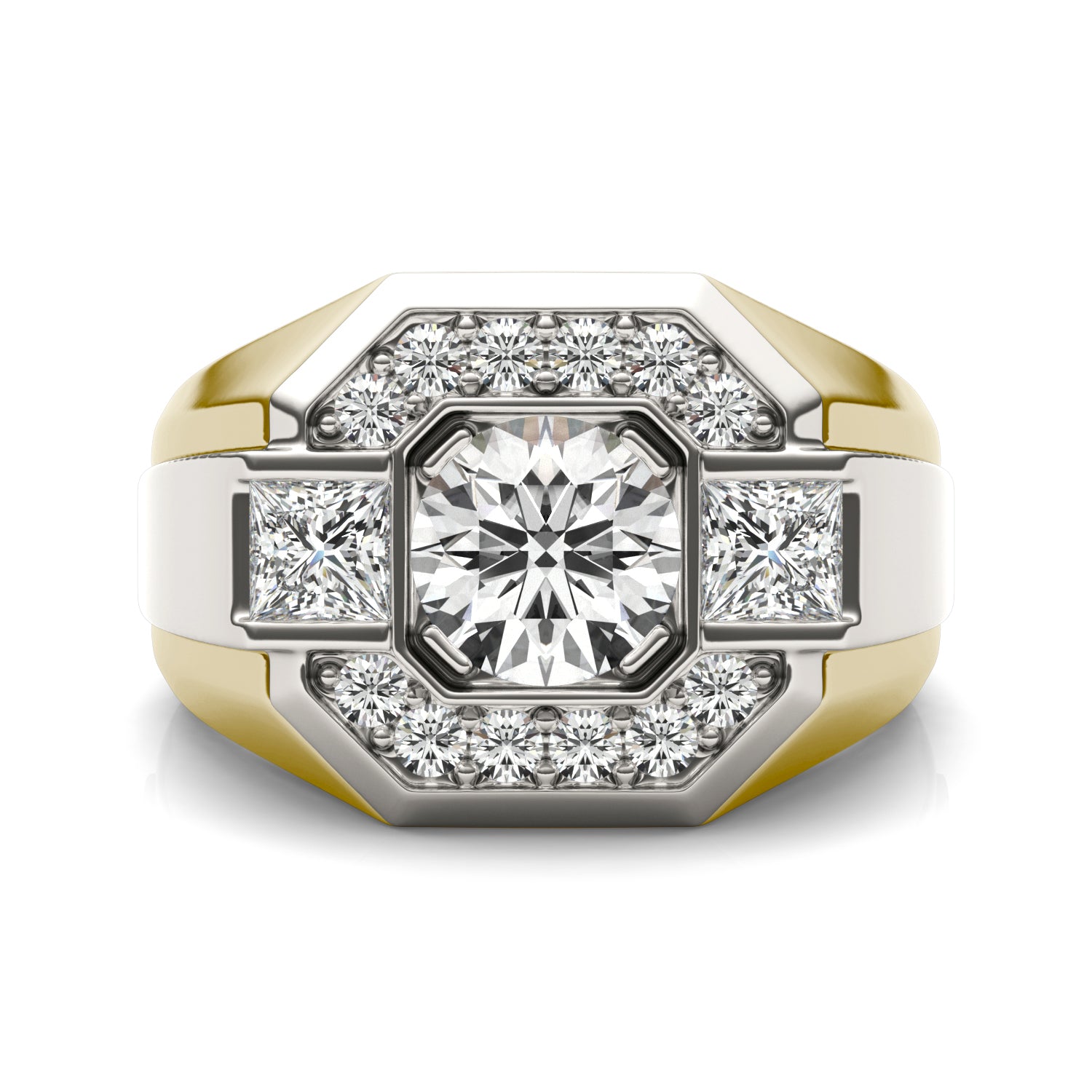 2 CTW Round Caydia® Lab Grown Diamond Accented Halo Mens Ring