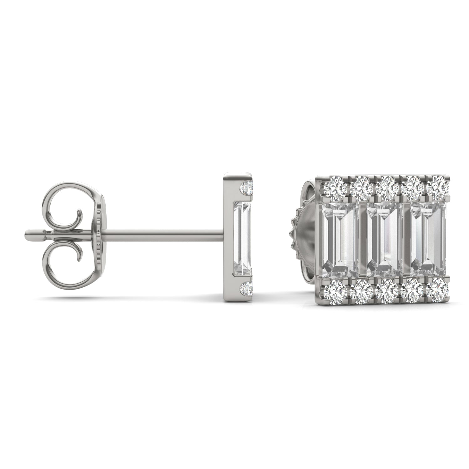 1 CTW Straight Baguette Caydia® Lab Grown Diamond Earrings