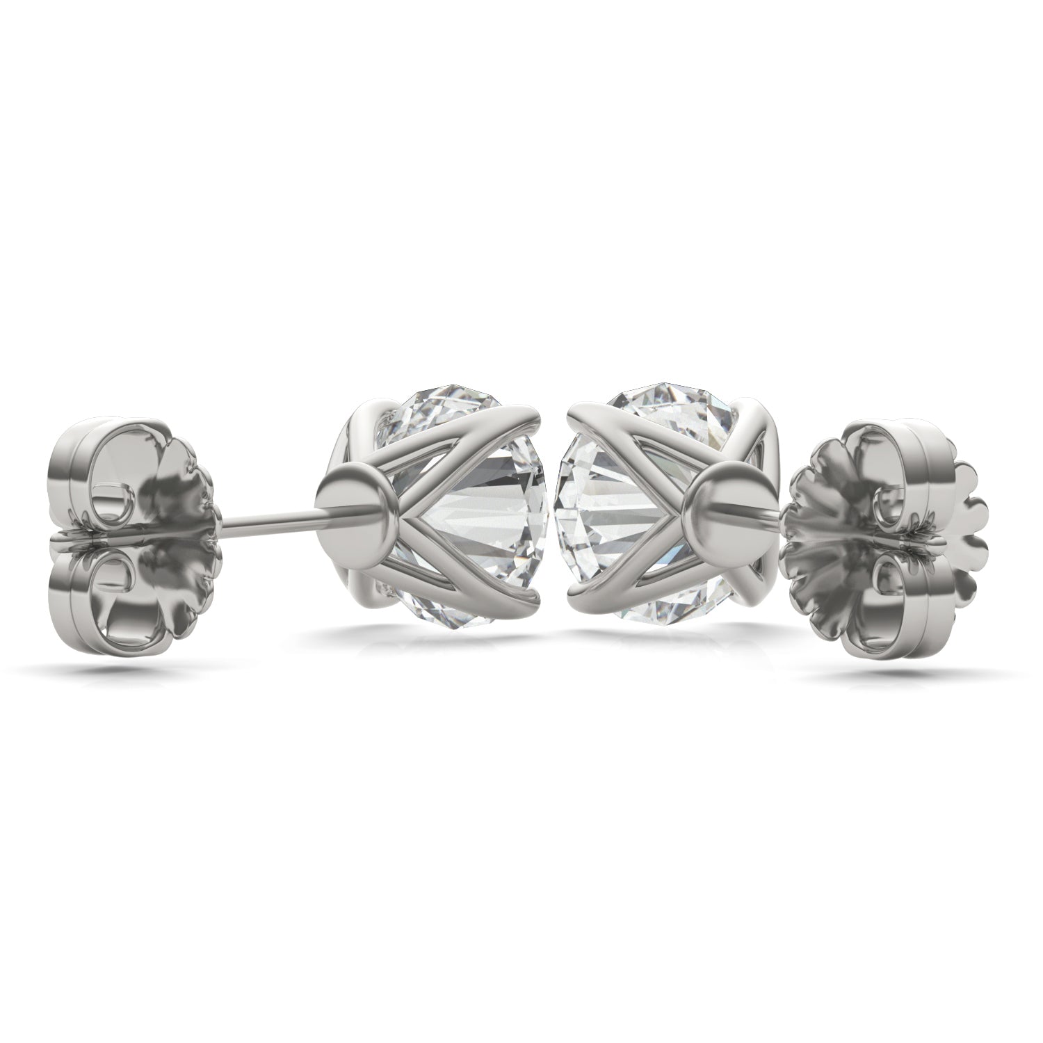 7.20 CTW DEW Round Forever One™ Moissanite Four Prong Martini Stud Earrings