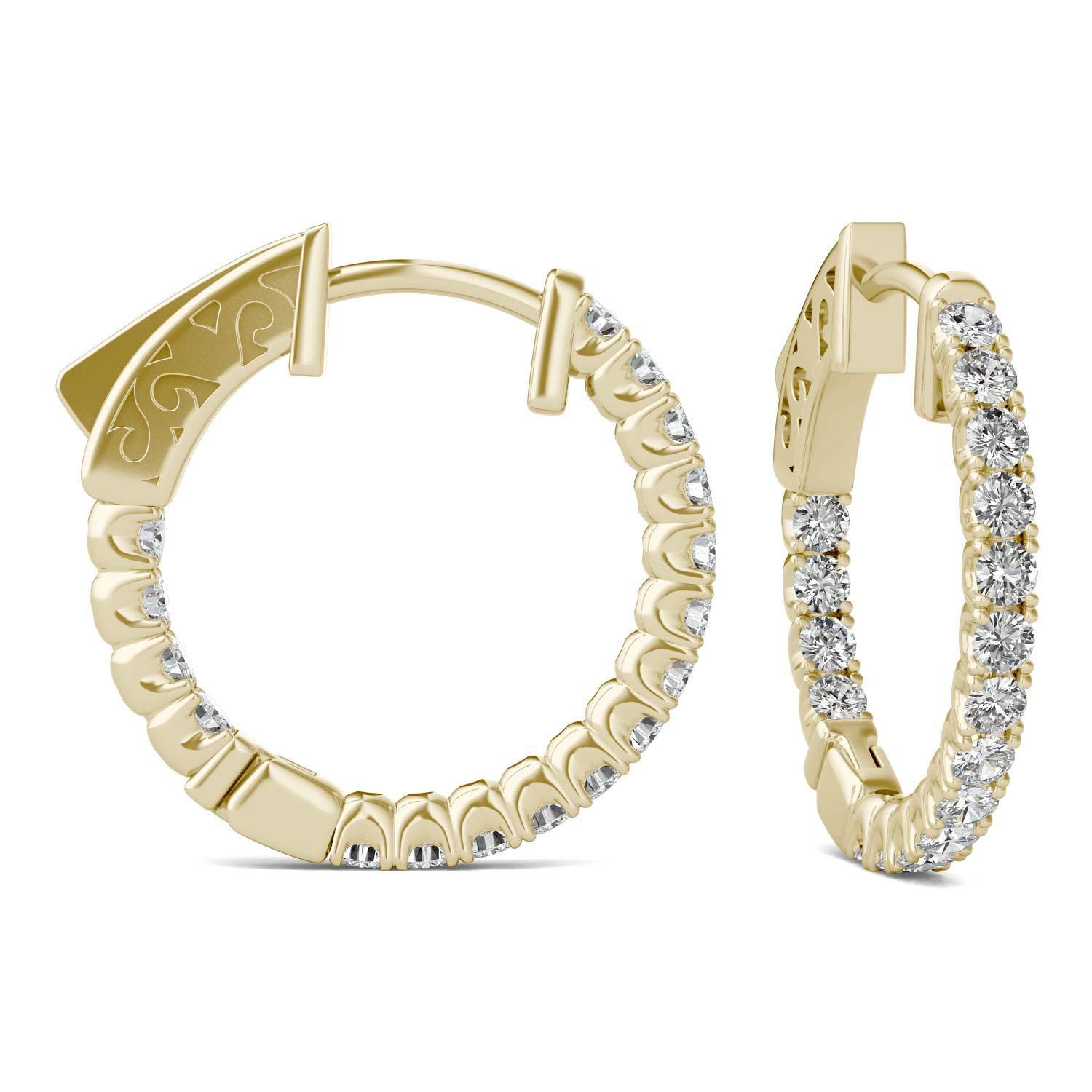 0.68 CTW DEW Round Forever One™ Moissanite Hoop Earrings