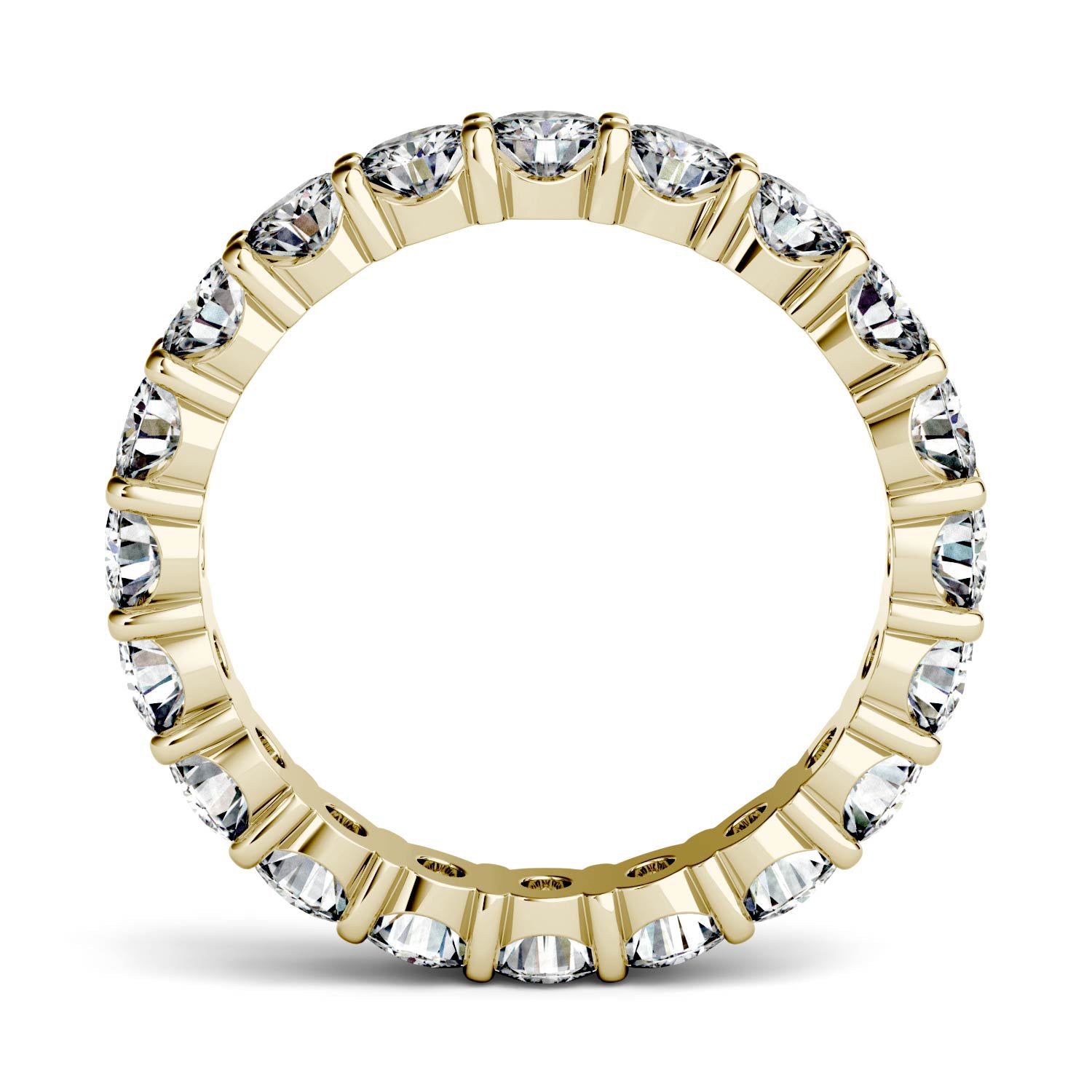 2.10 CTW DEW Round Forever One Moissanite Shared Prong Eternity Band Ring