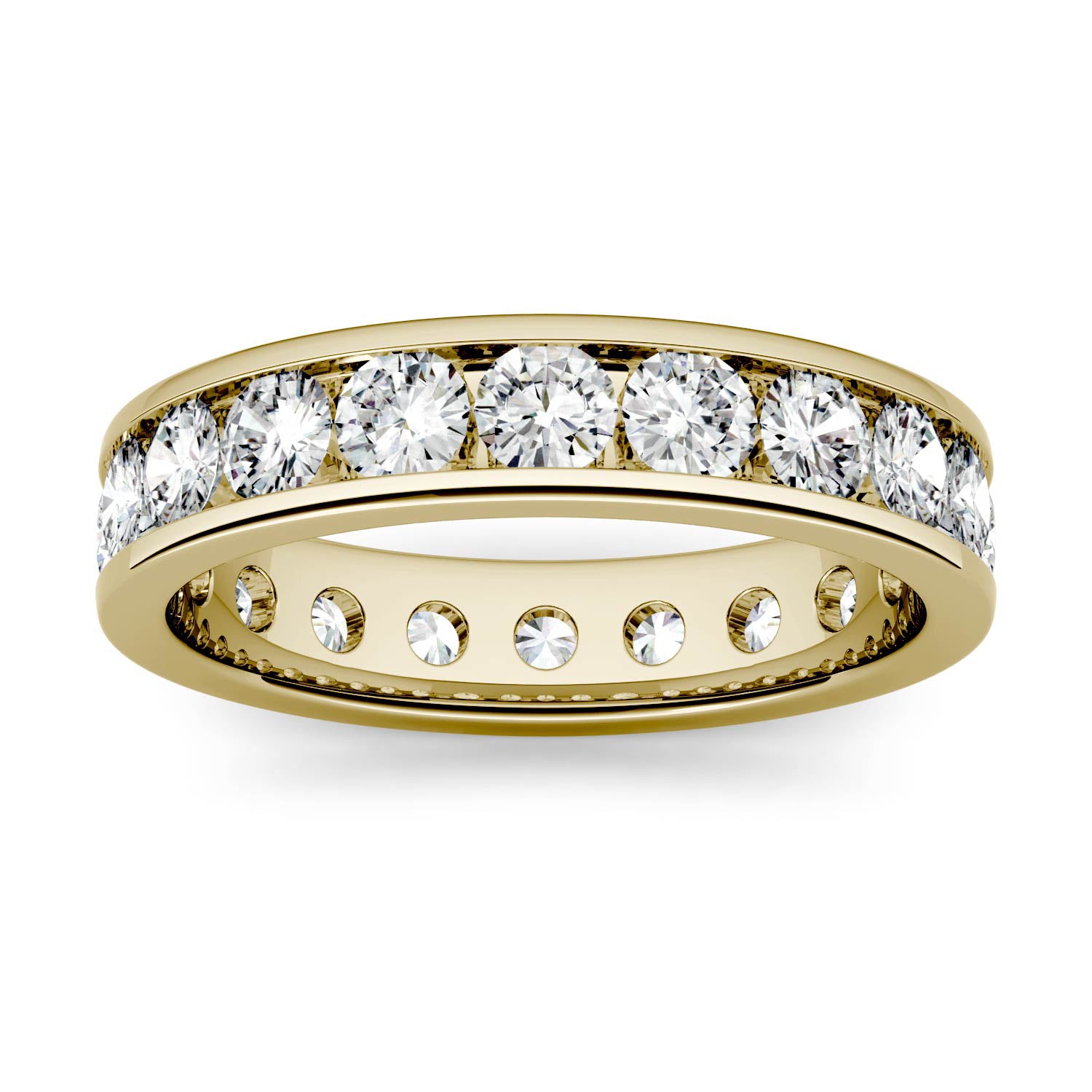 2.10 CTW DEW Round Forever One™ Moissanite Channel Set Eternity Band Ring
