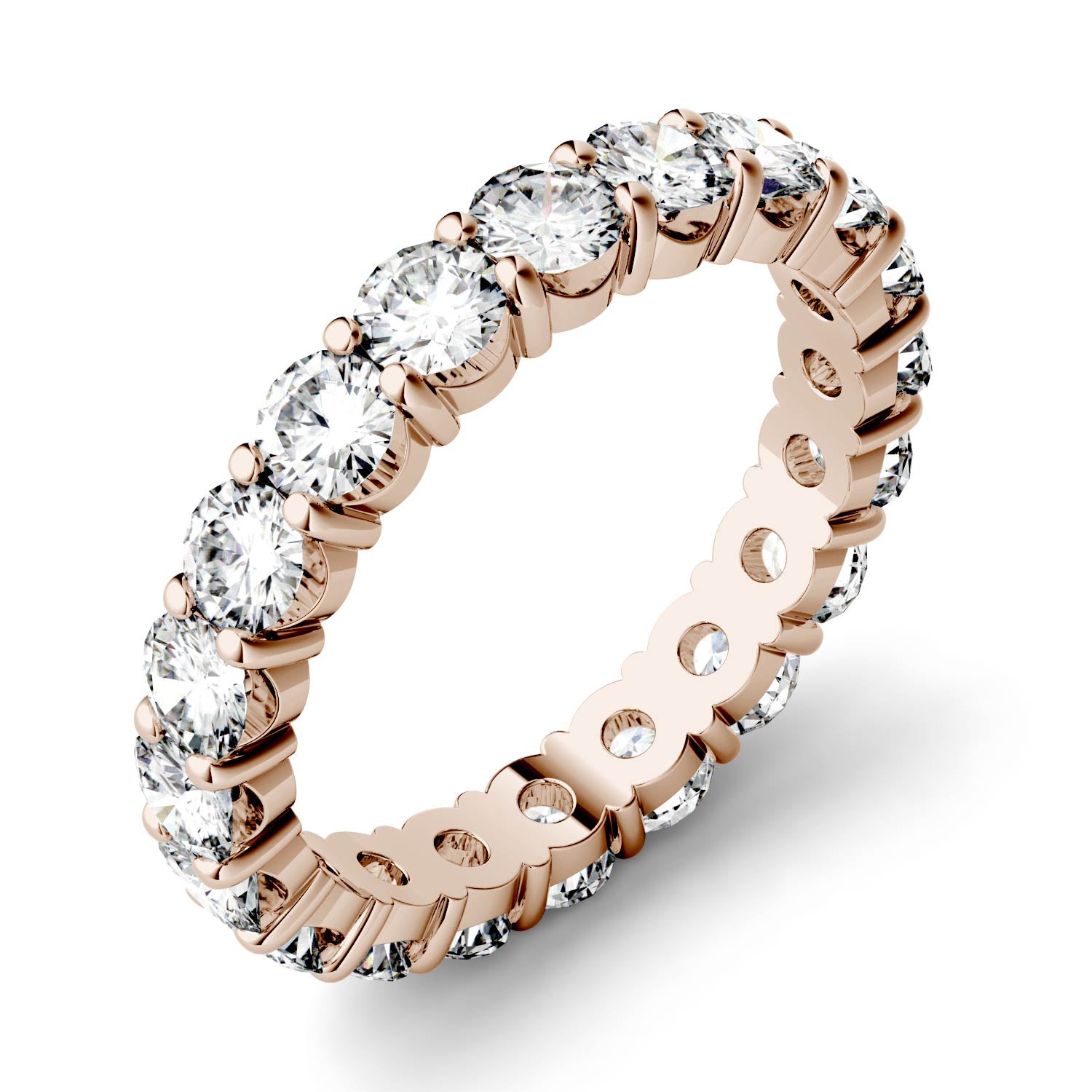 2.10 CTW DEW Round Forever One Moissanite Shared Prong Eternity Band Ring