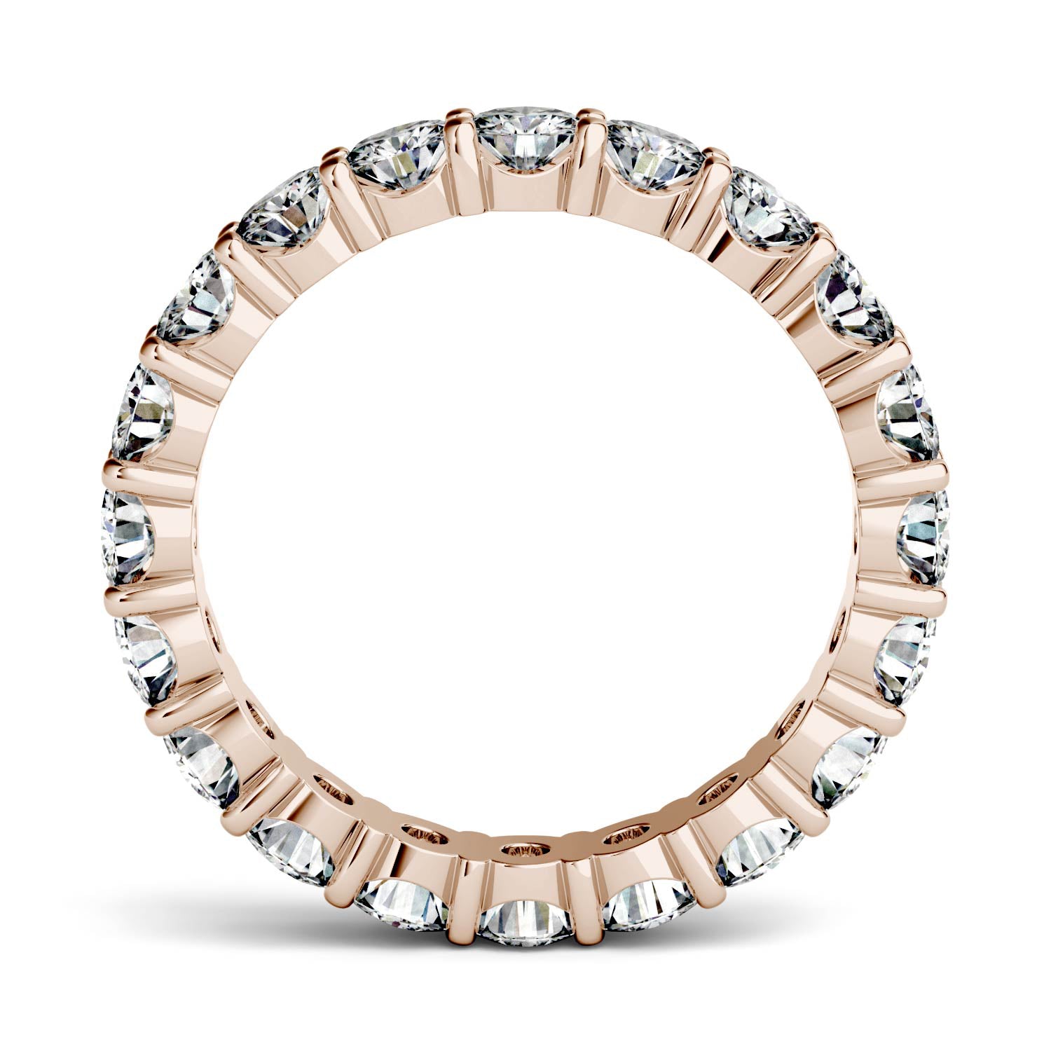 2.10 CTW DEW Round Forever One Moissanite Shared Prong Eternity Band Ring