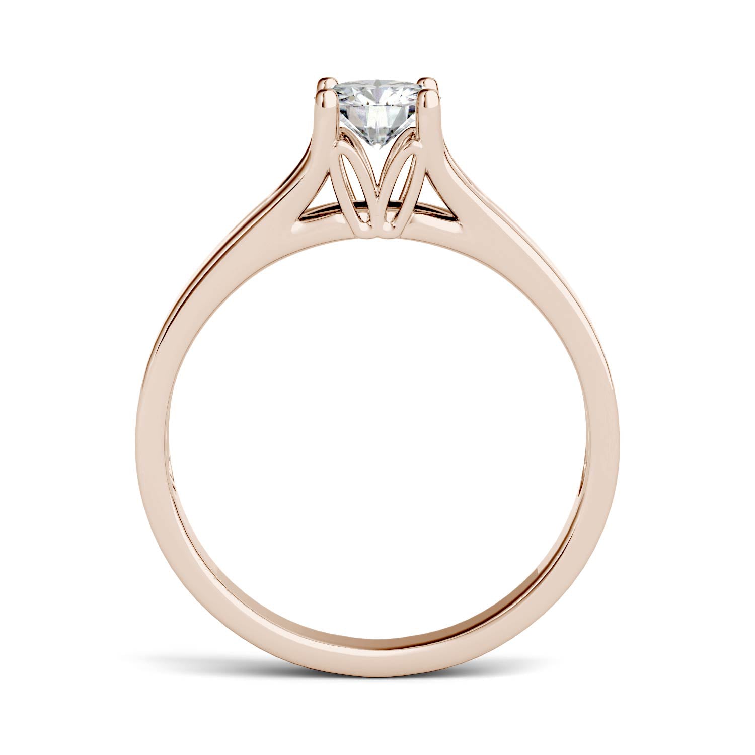 1.00 CTW DEW Round Forever One™ Moissanite Solitaire Peg Ring