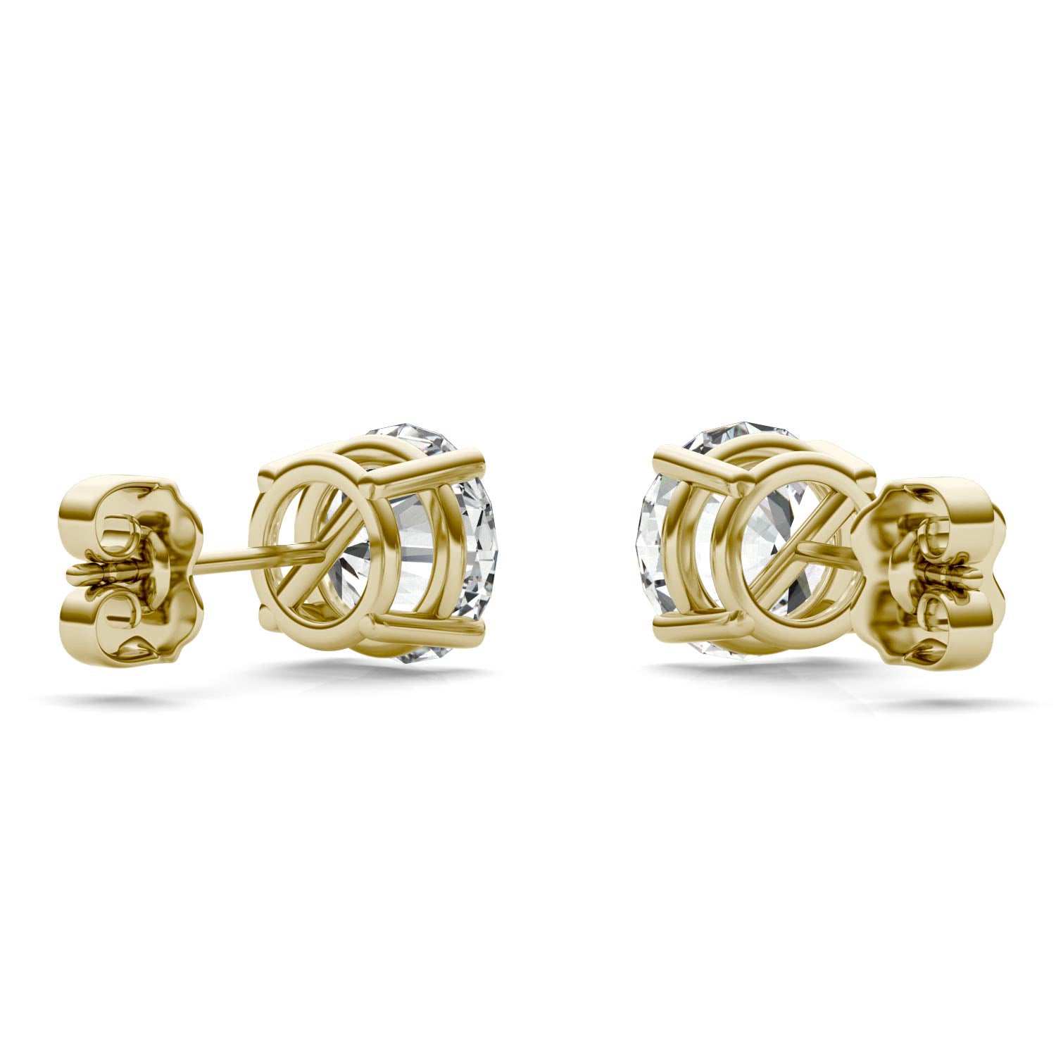 3 CTW DEW Round Forever One™ Moissanite Four Prong Stud Earrings