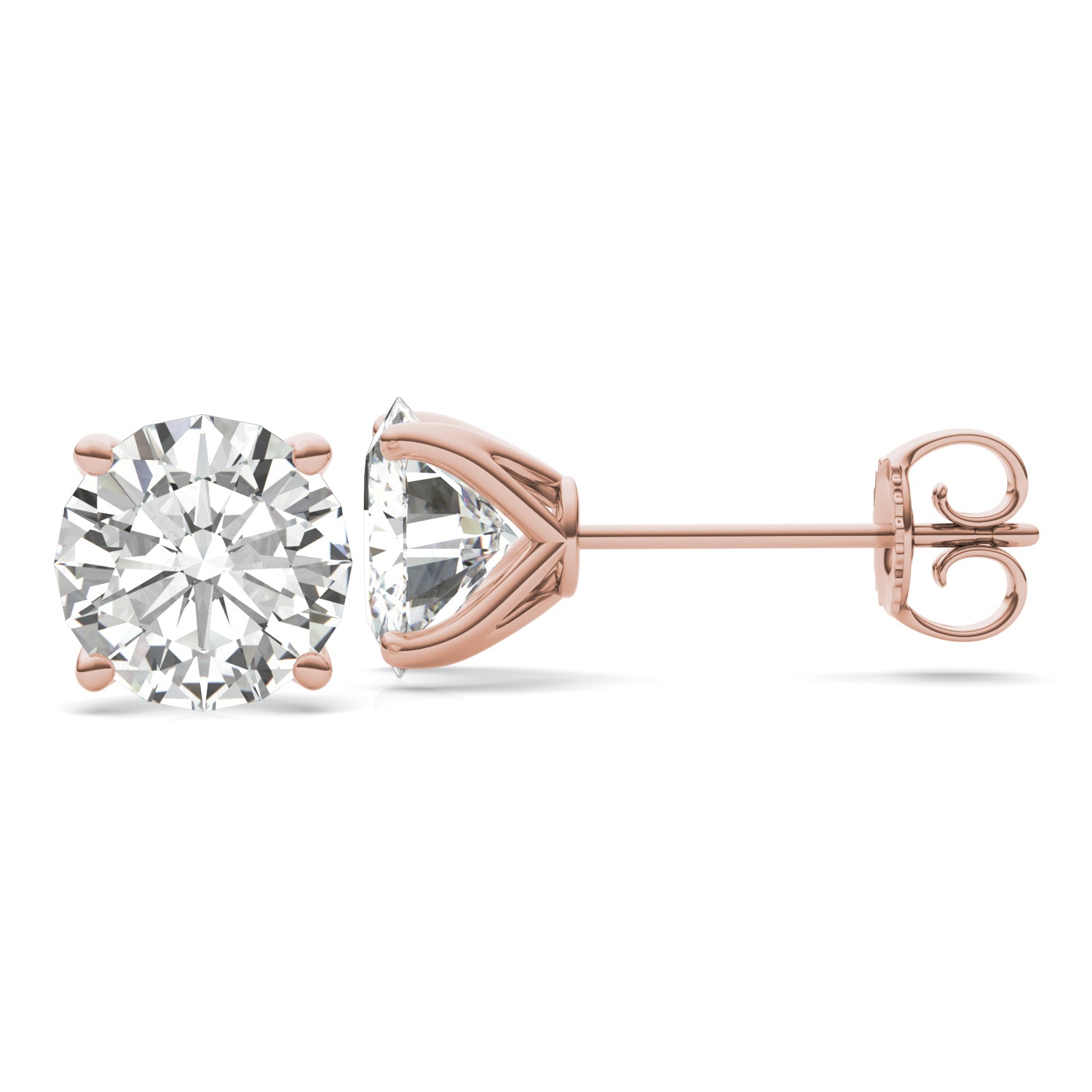 7.20 CTW DEW Round Forever One™ Moissanite Four Prong Martini Stud Earrings